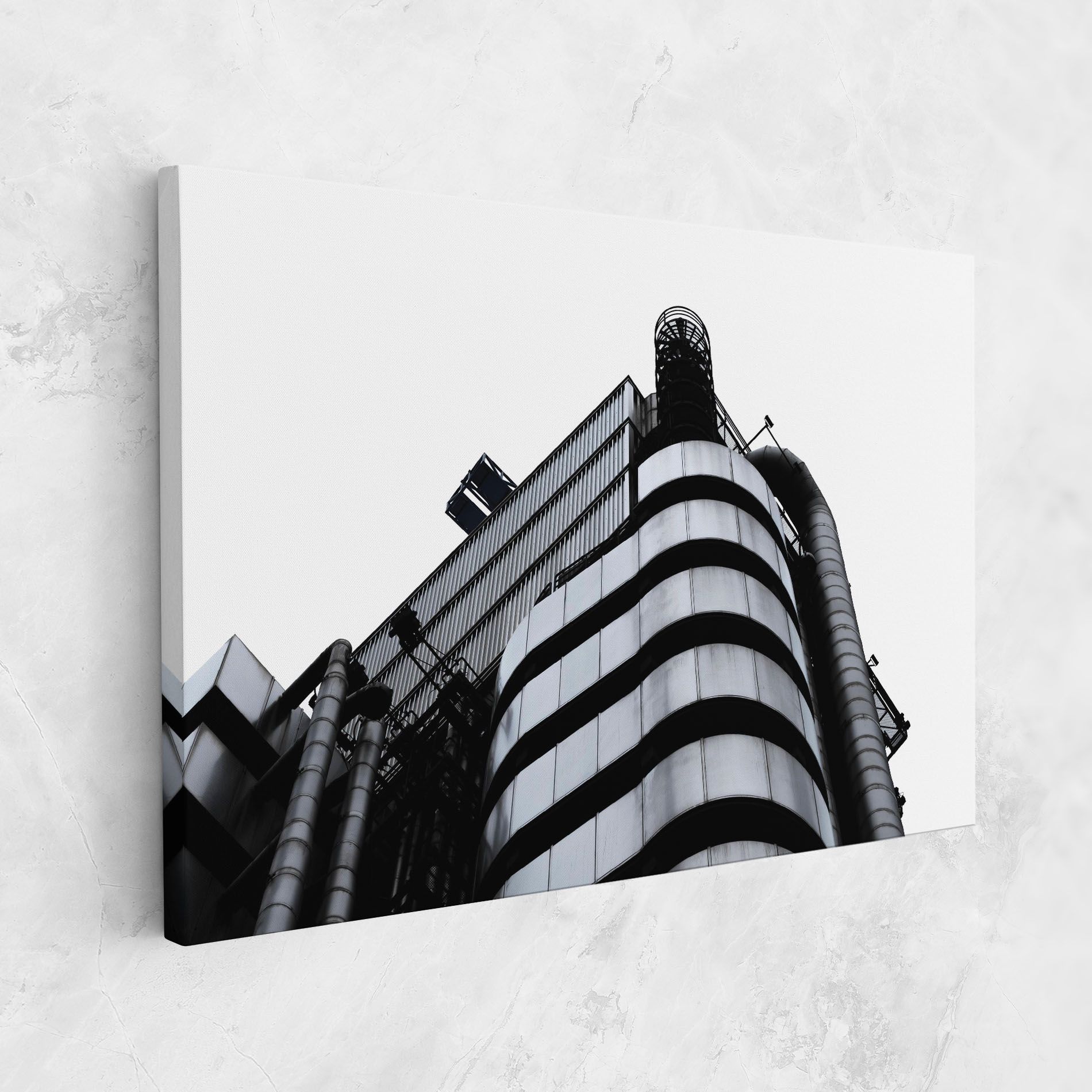 White Black Building mockup 1