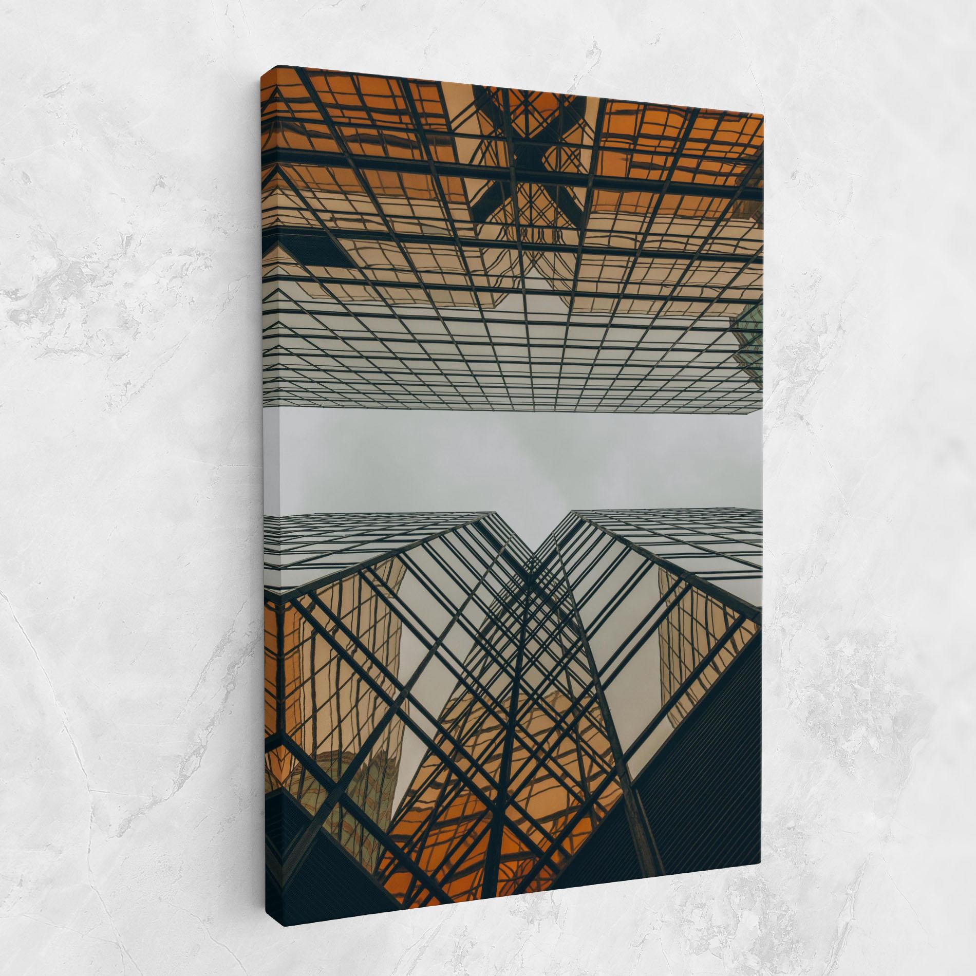 Tablou Canvas Orange Glass Building mockup 1