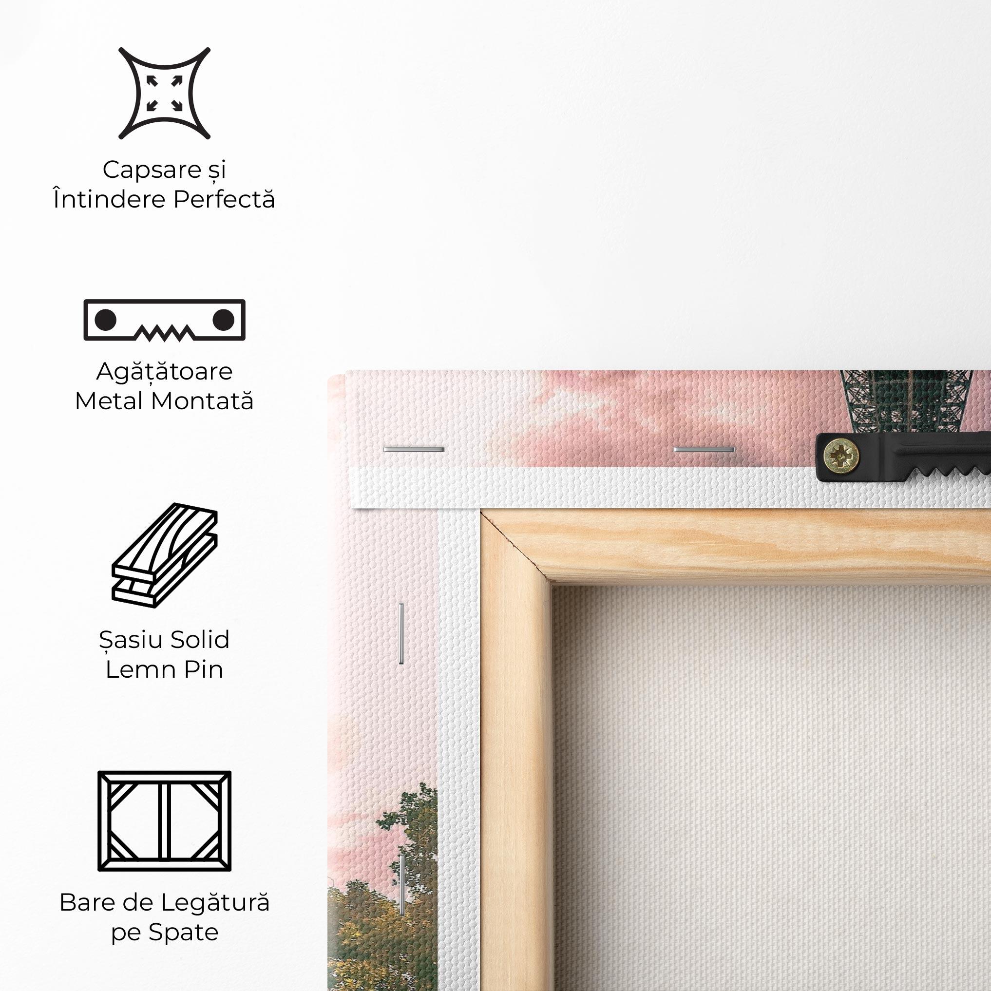 Tablou Canvas Eiffel Under Pink Sky mockup 5