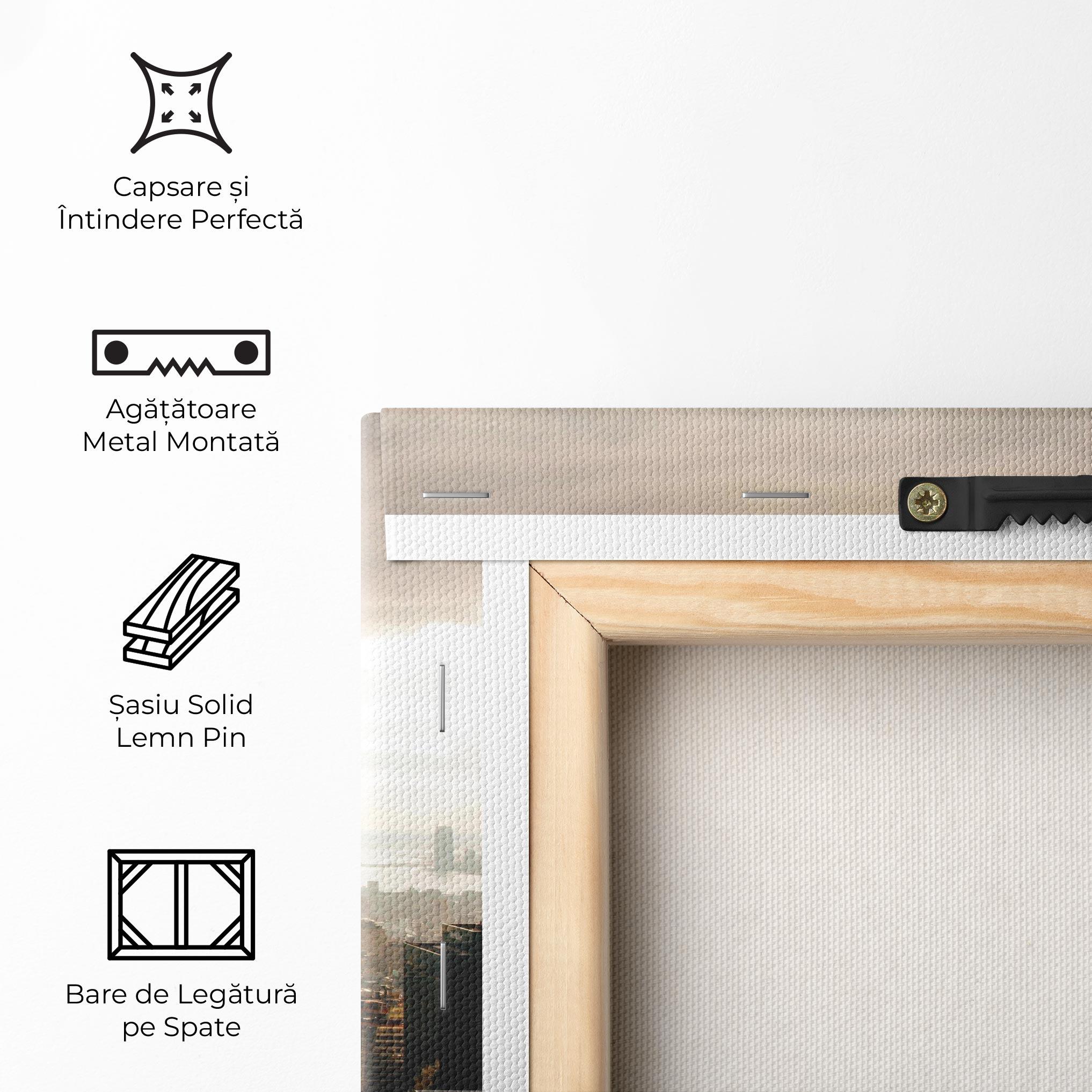 Tablou Canvas Grey Cloud Buildings mockup 5