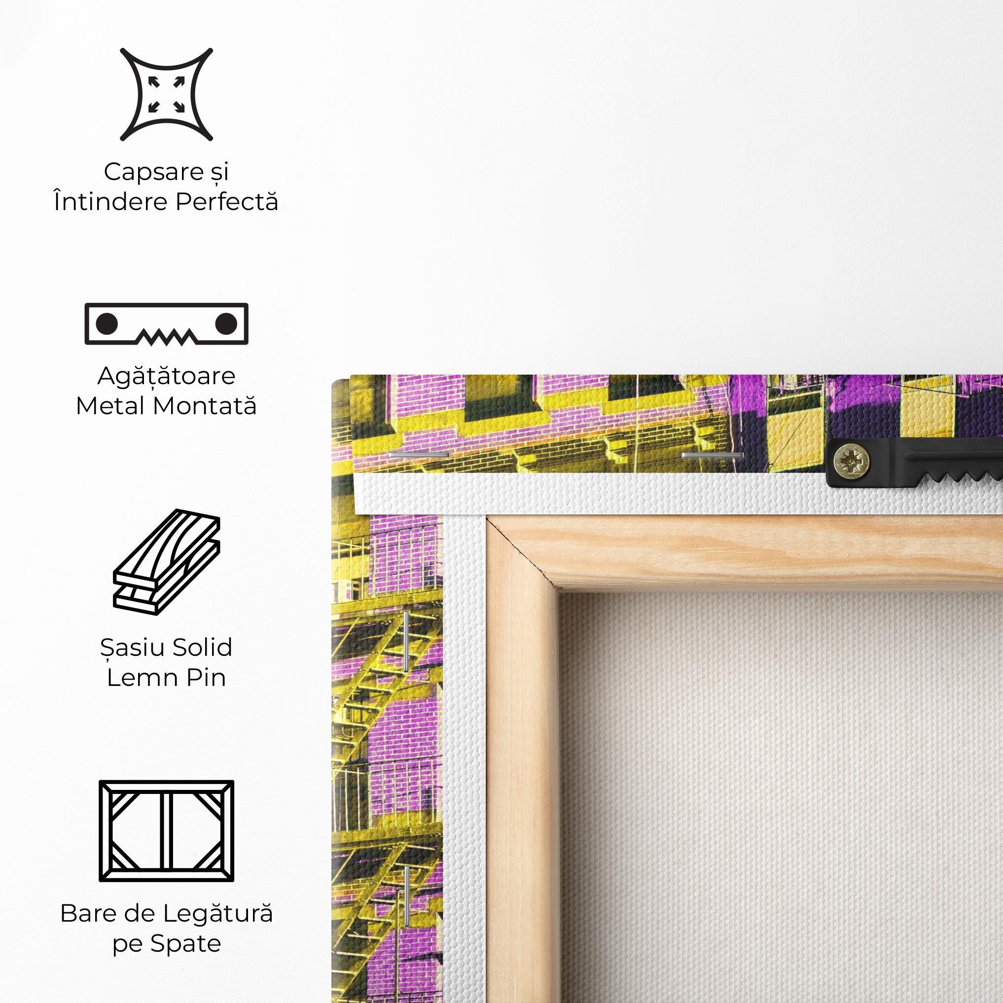 Tablou Canvas Yellow Purple Building mockup 5