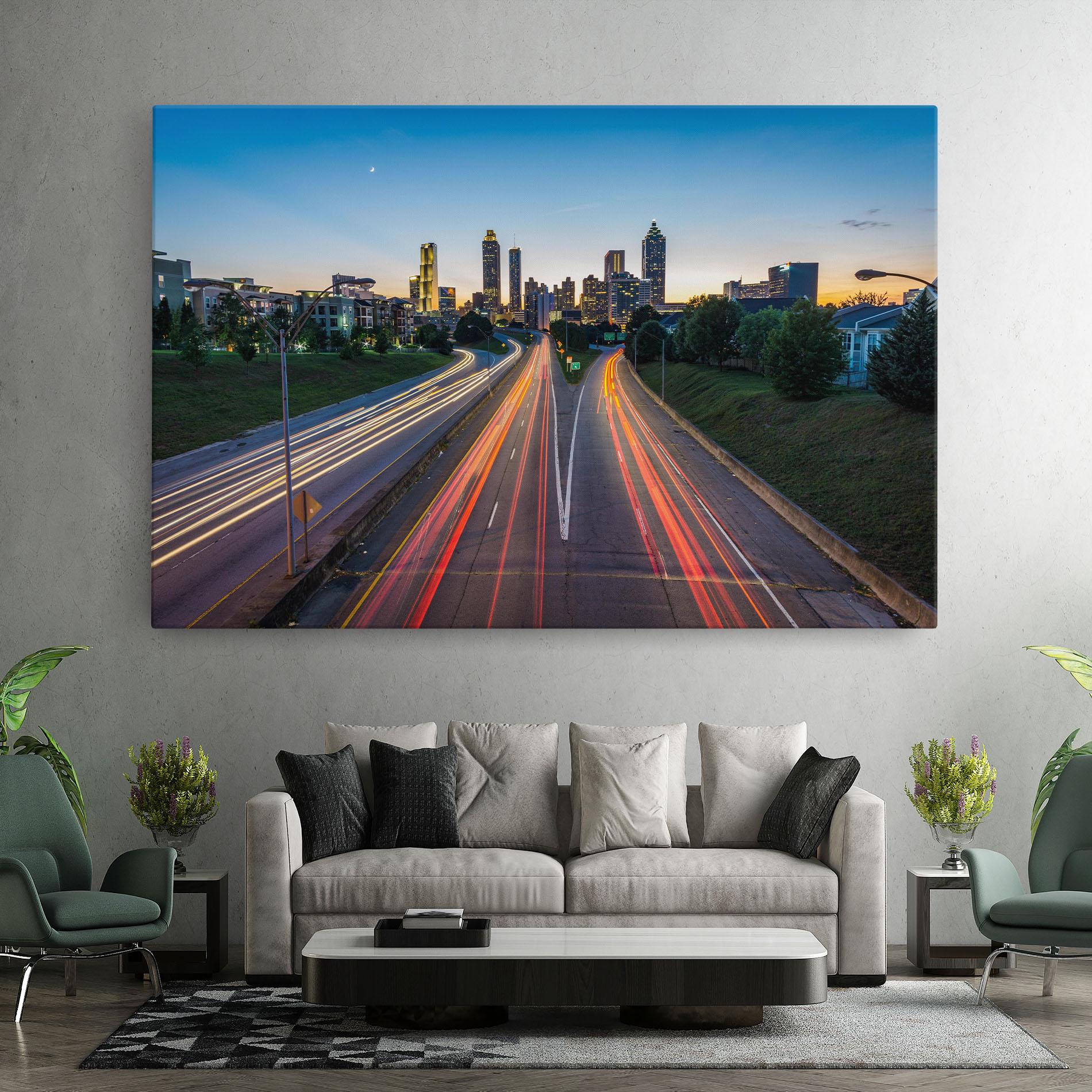 Tablou Canvas Car Lights City mockup 7