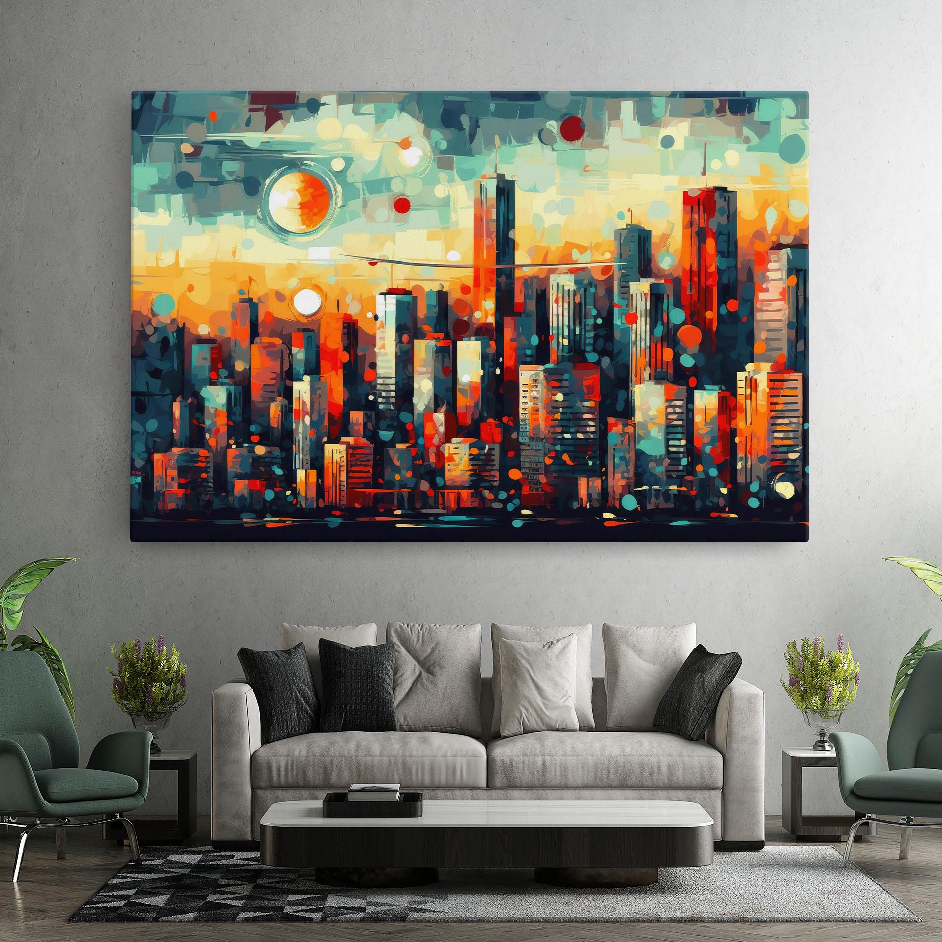 Tablou Canvas Colorful City Painting mockup 7