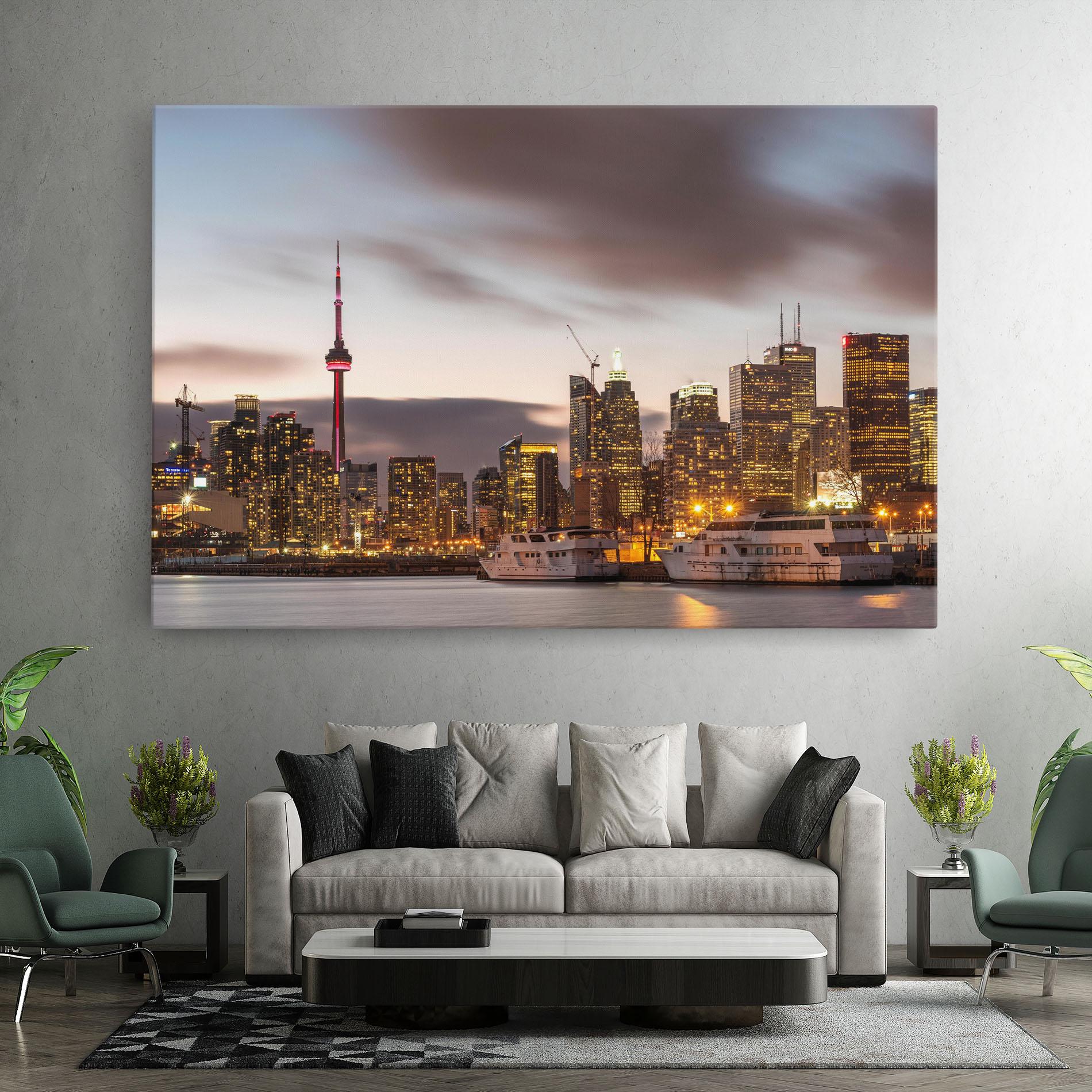 Tablou Canvas Gold Light City mockup 7