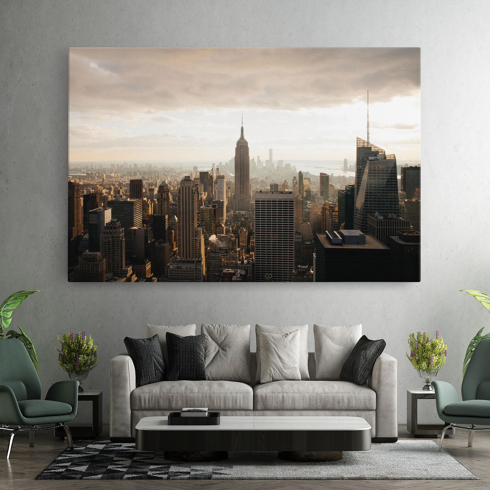 Tablou Canvas Grey Cloud Buildings mockup 7