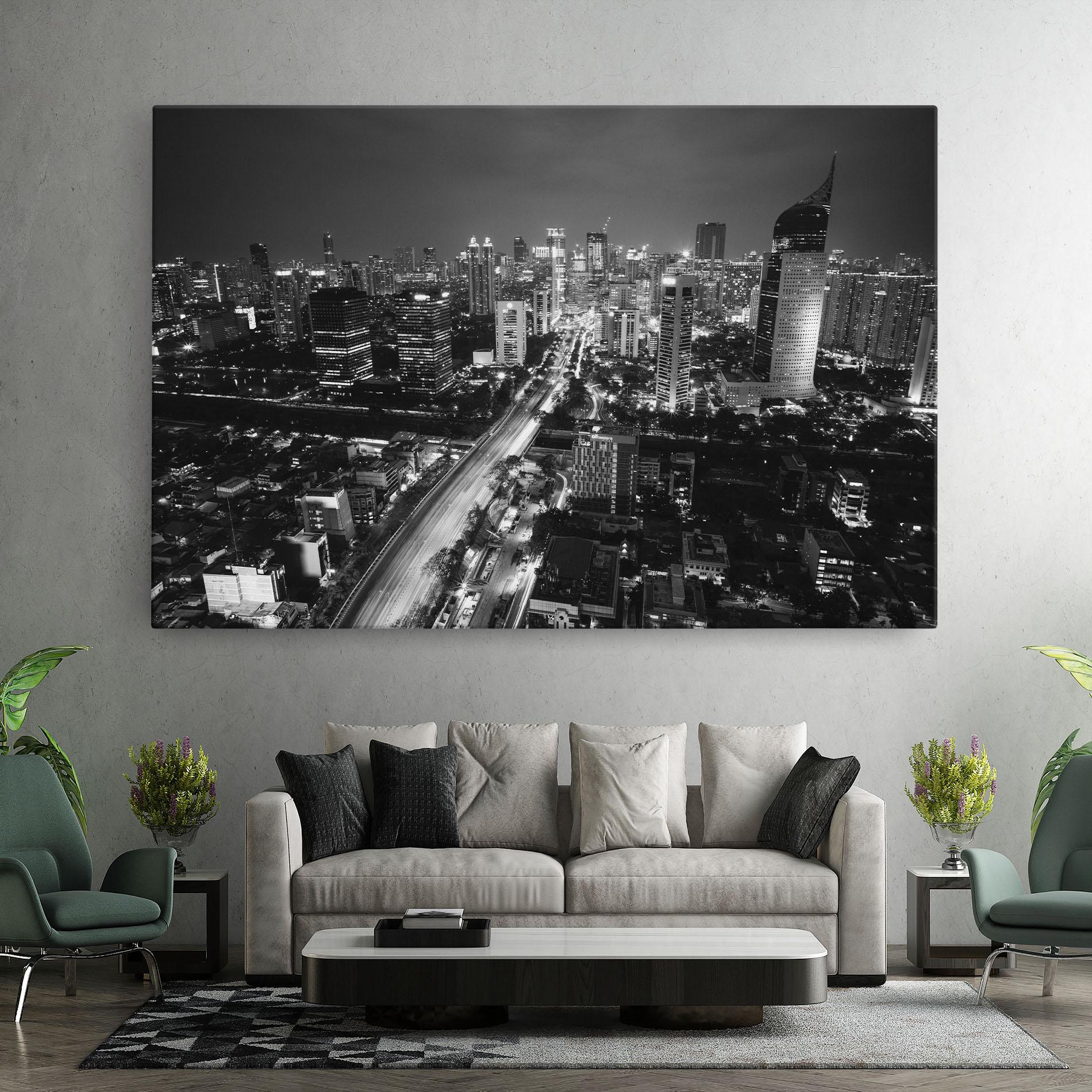Tablou Canvas Grey Lights City mockup 7