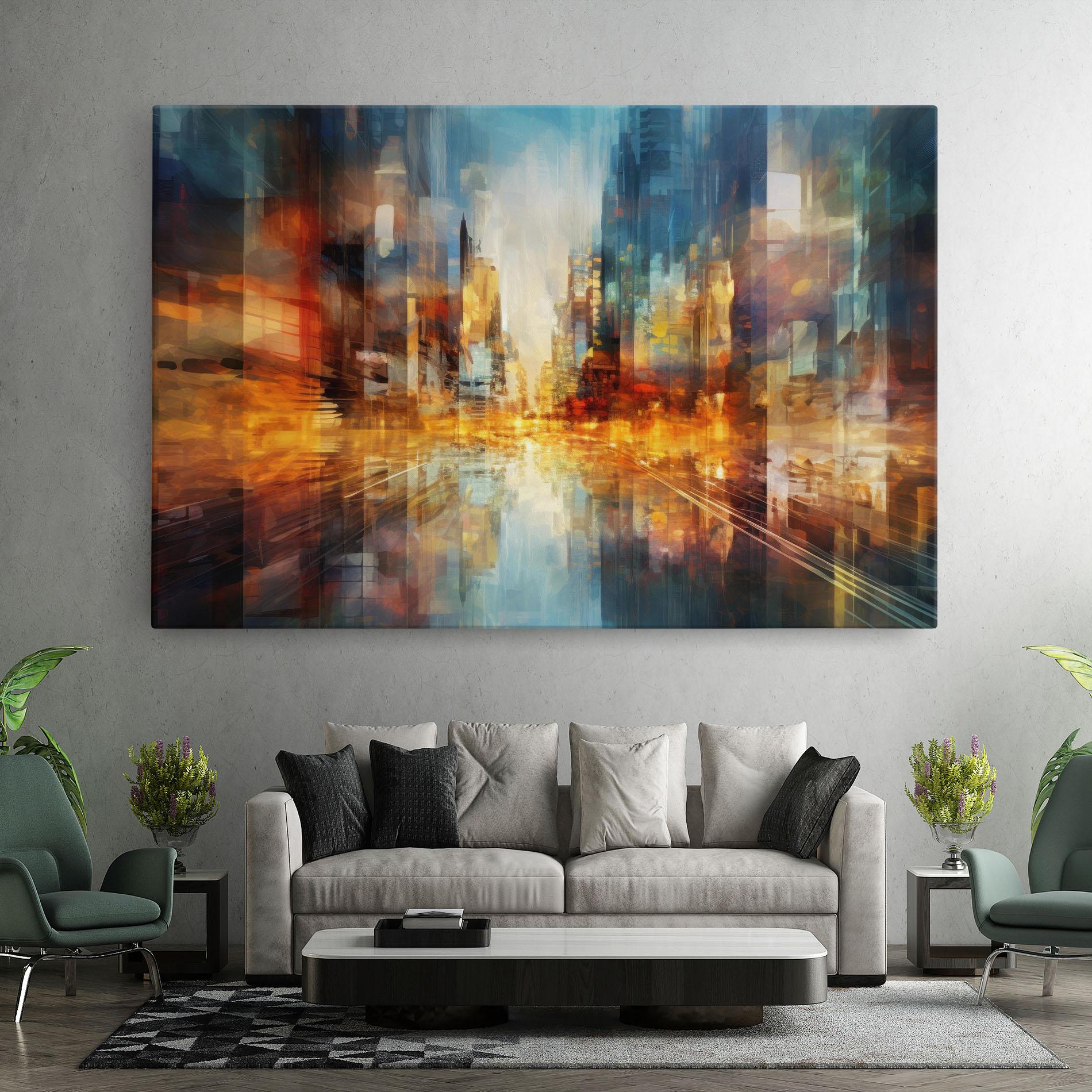Tablou Canvas Orange Lights City mockup 7