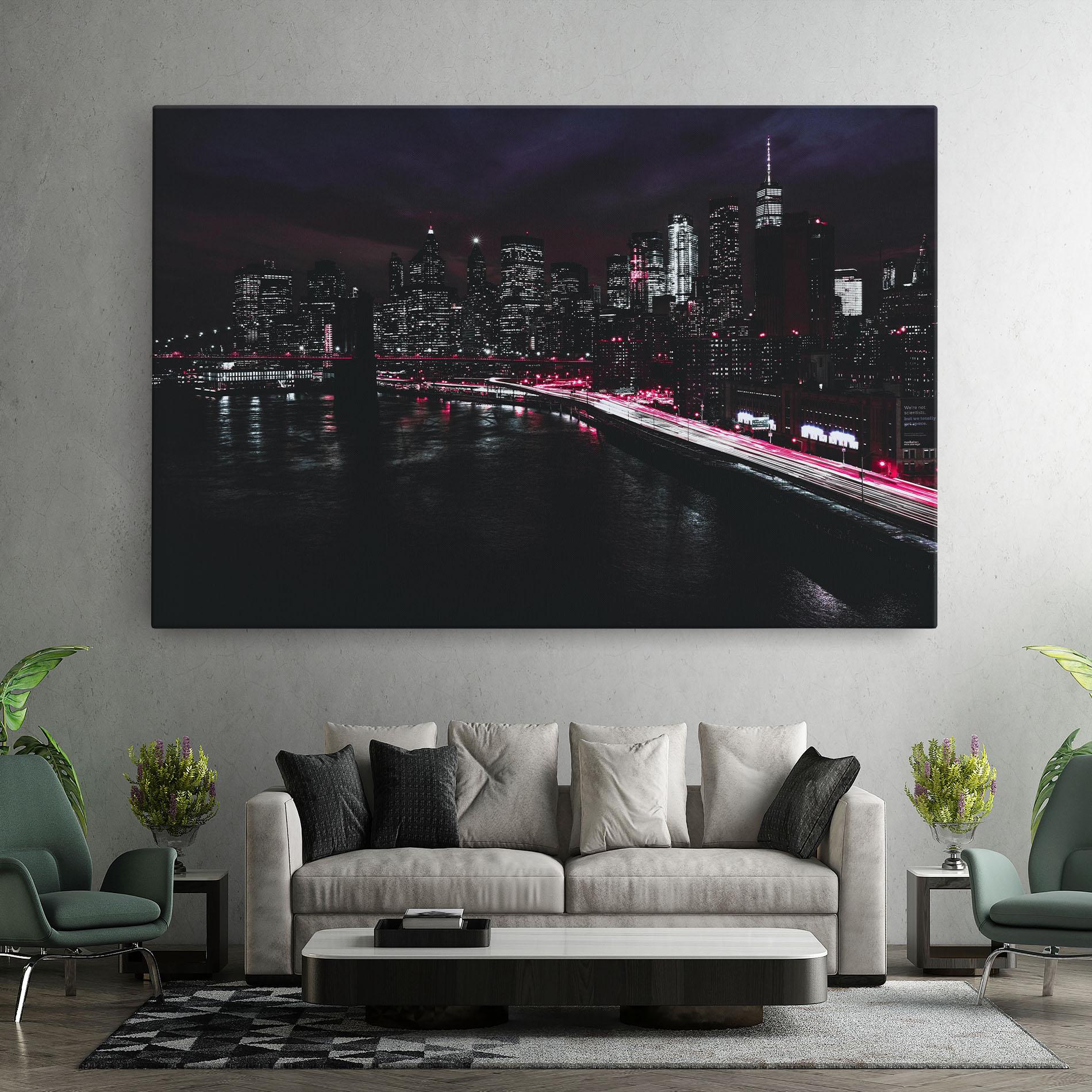 Tablou Canvas Pink Light City mockup 7