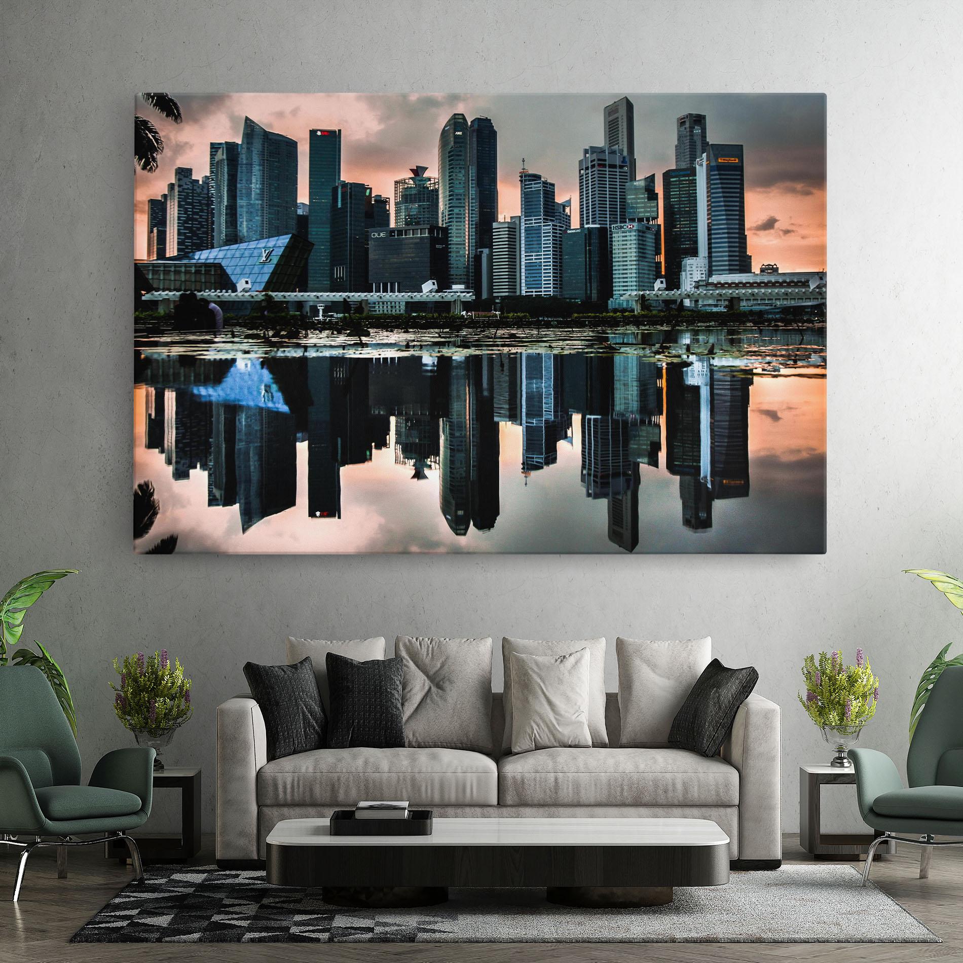 Tablou Canvas Urban Water Reflection mockup 7
