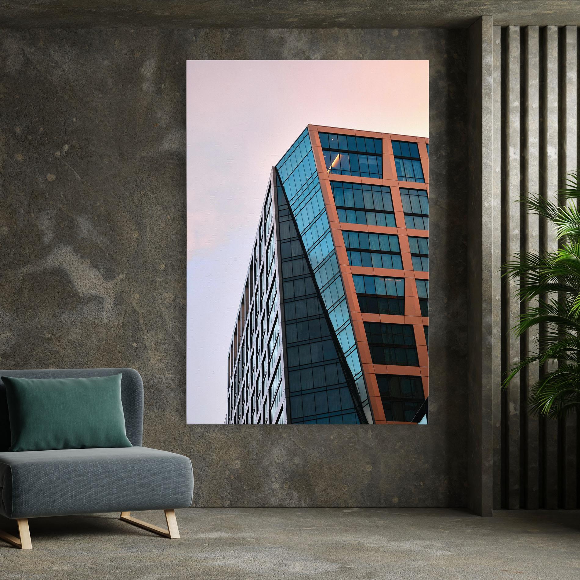 Tablou Canvas Blue Glass Building mockup 7