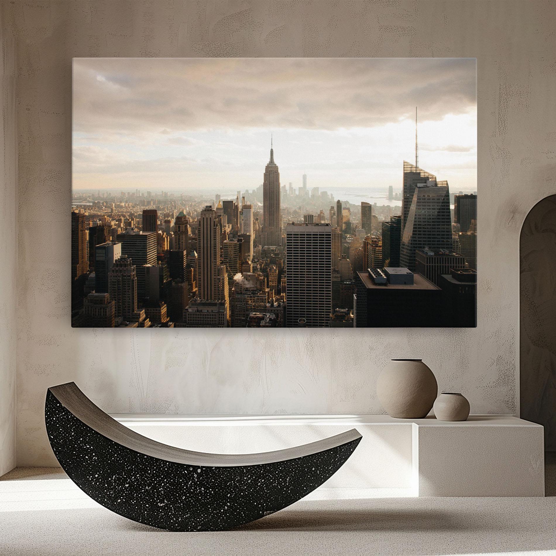 Tablou Canvas Grey Cloud Buildings mockup 8