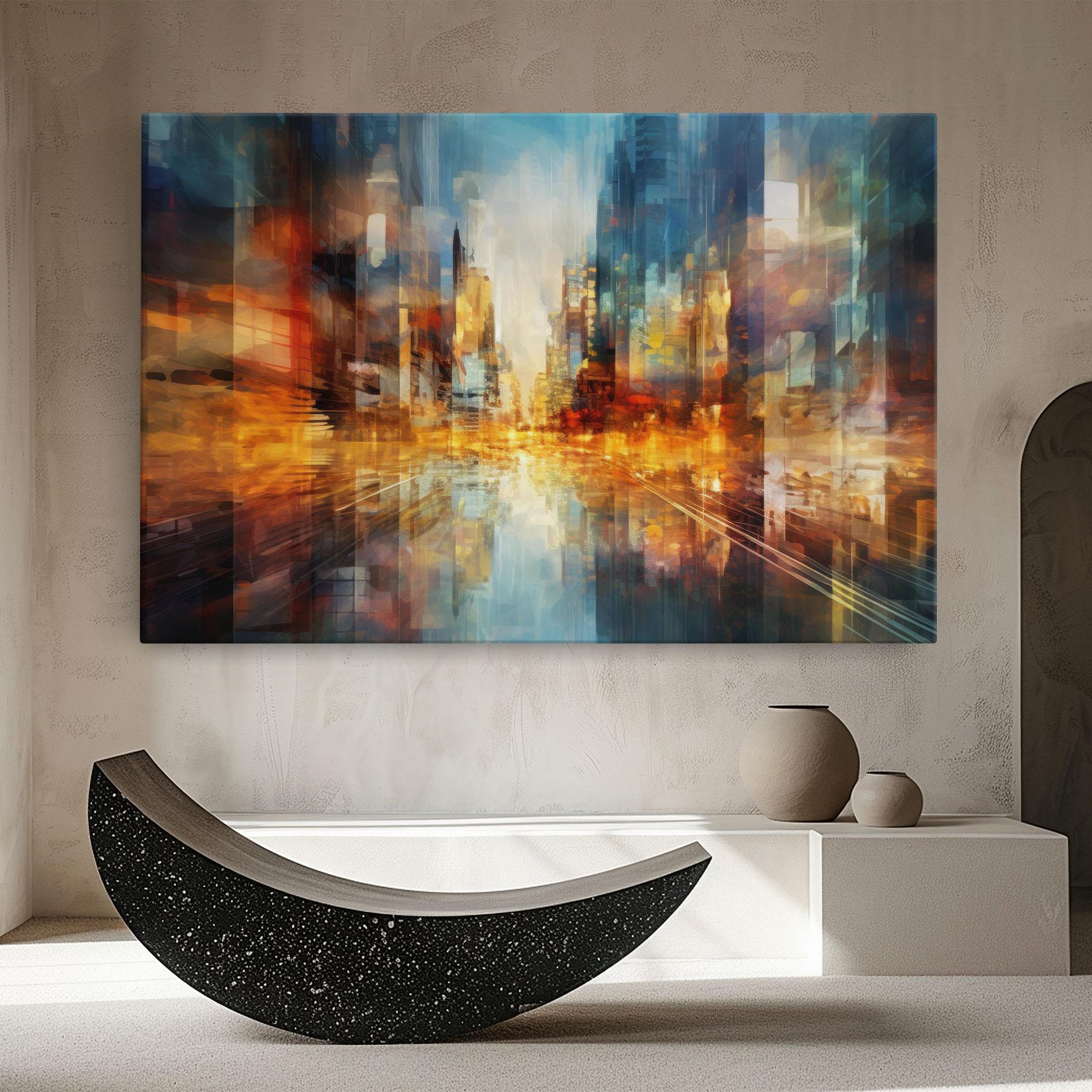 Tablou Canvas Orange Lights City mockup 8