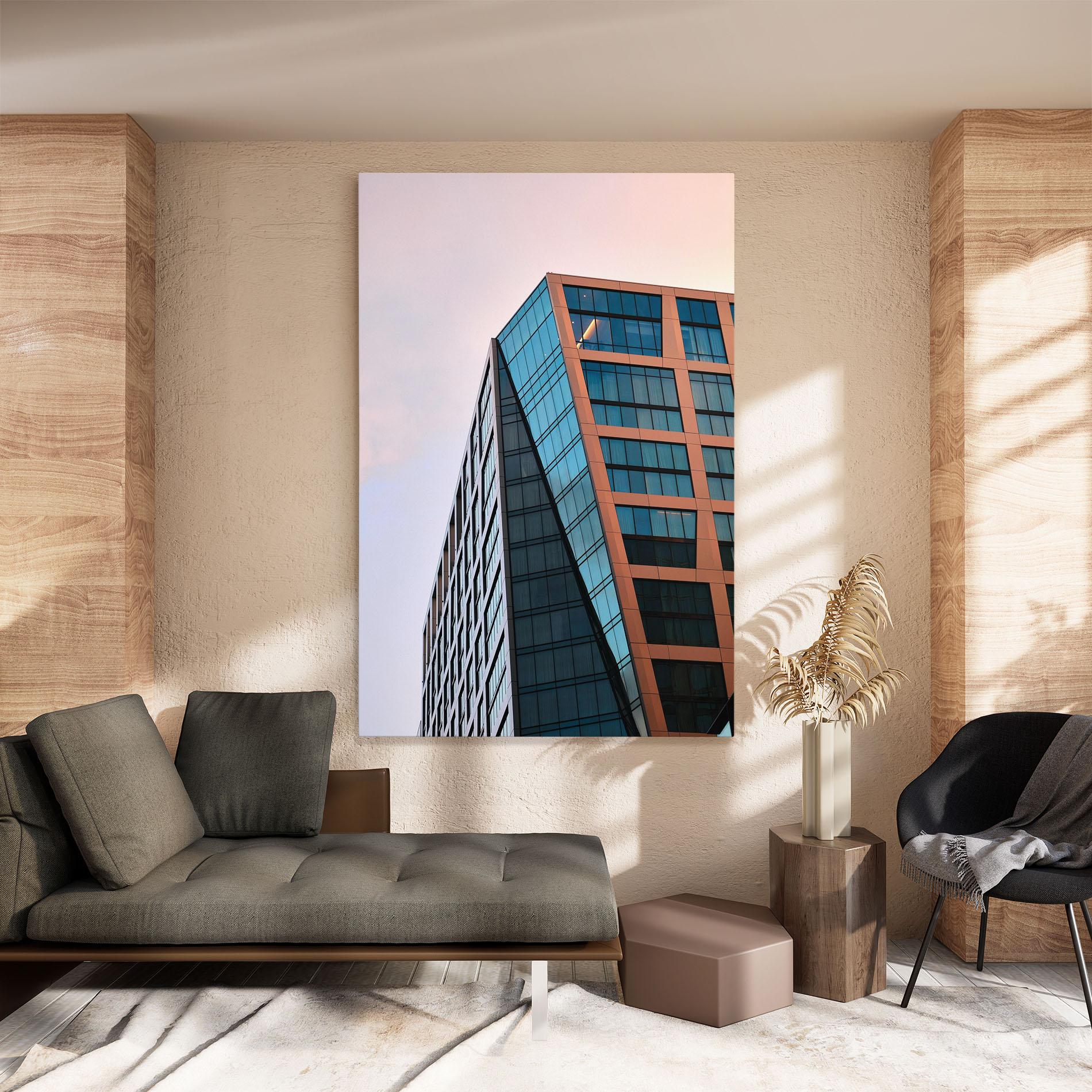 Tablou Canvas Blue Glass Building mockup 8