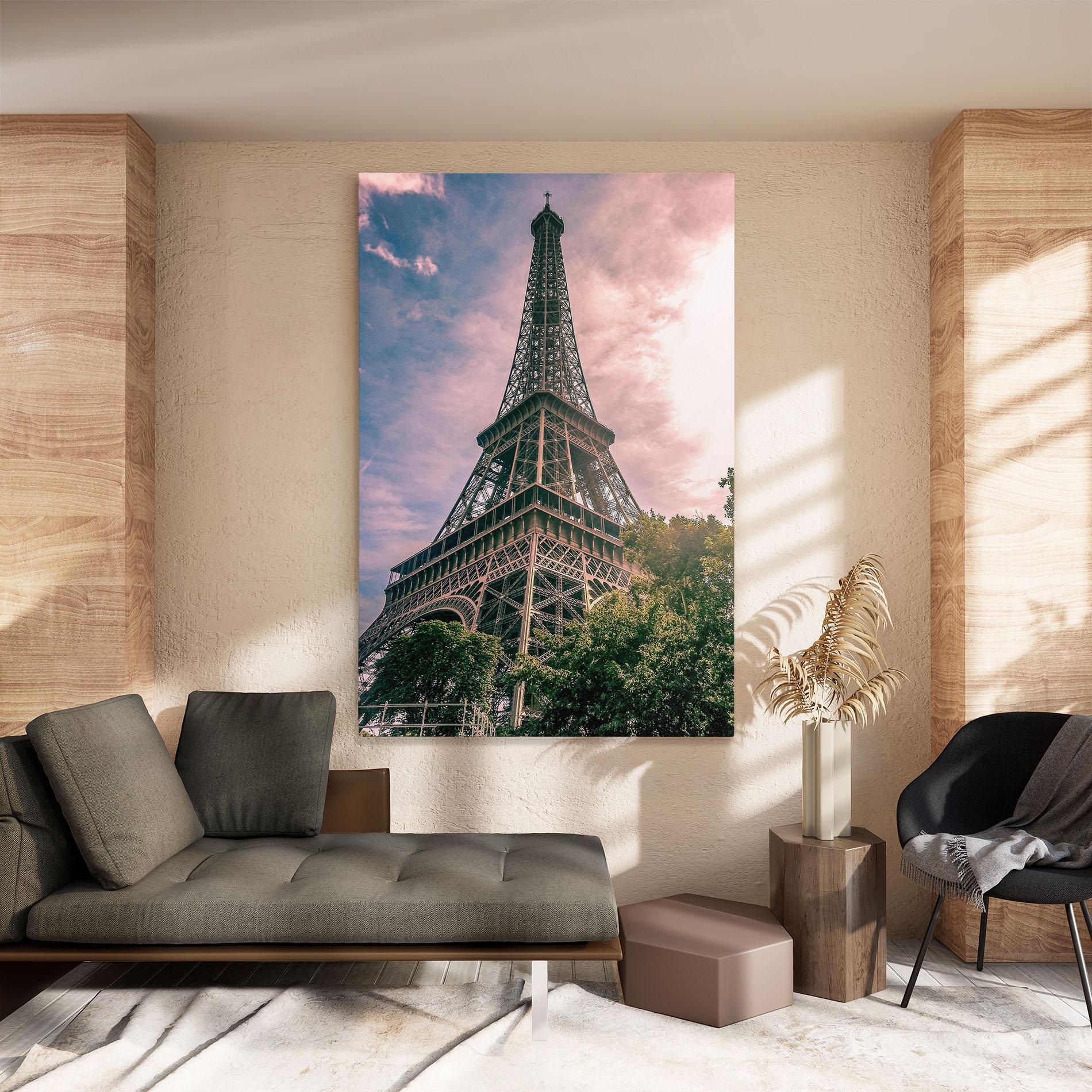 Tablou Canvas Eiffel Under Pink Sky mockup 8