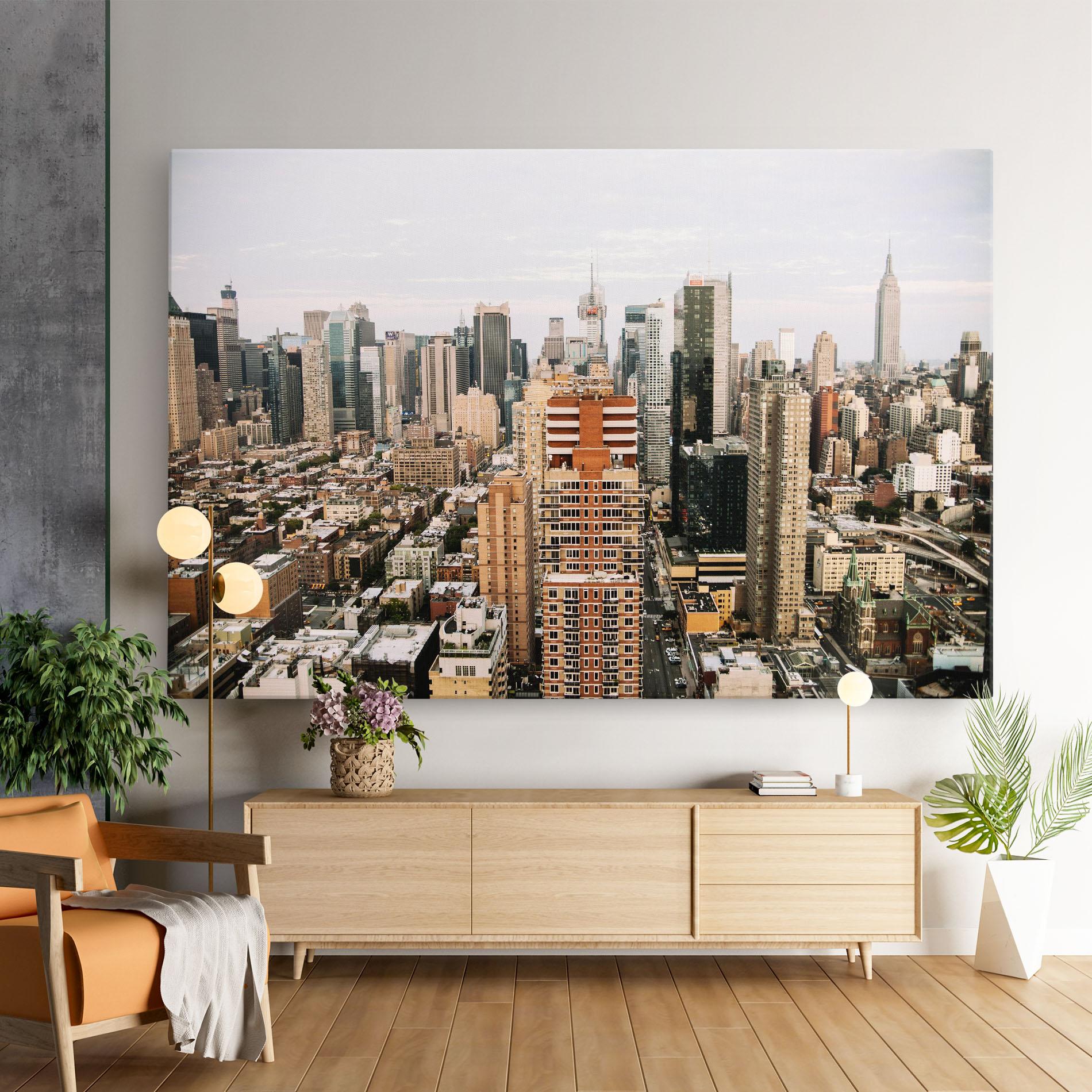 Tablou Canvas Cream Orange Building mockup 9