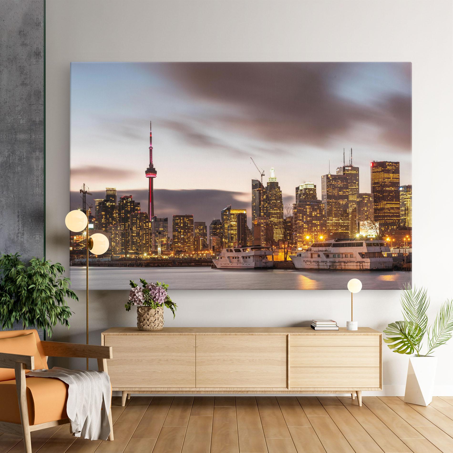 Tablou Canvas Gold Light City mockup 9