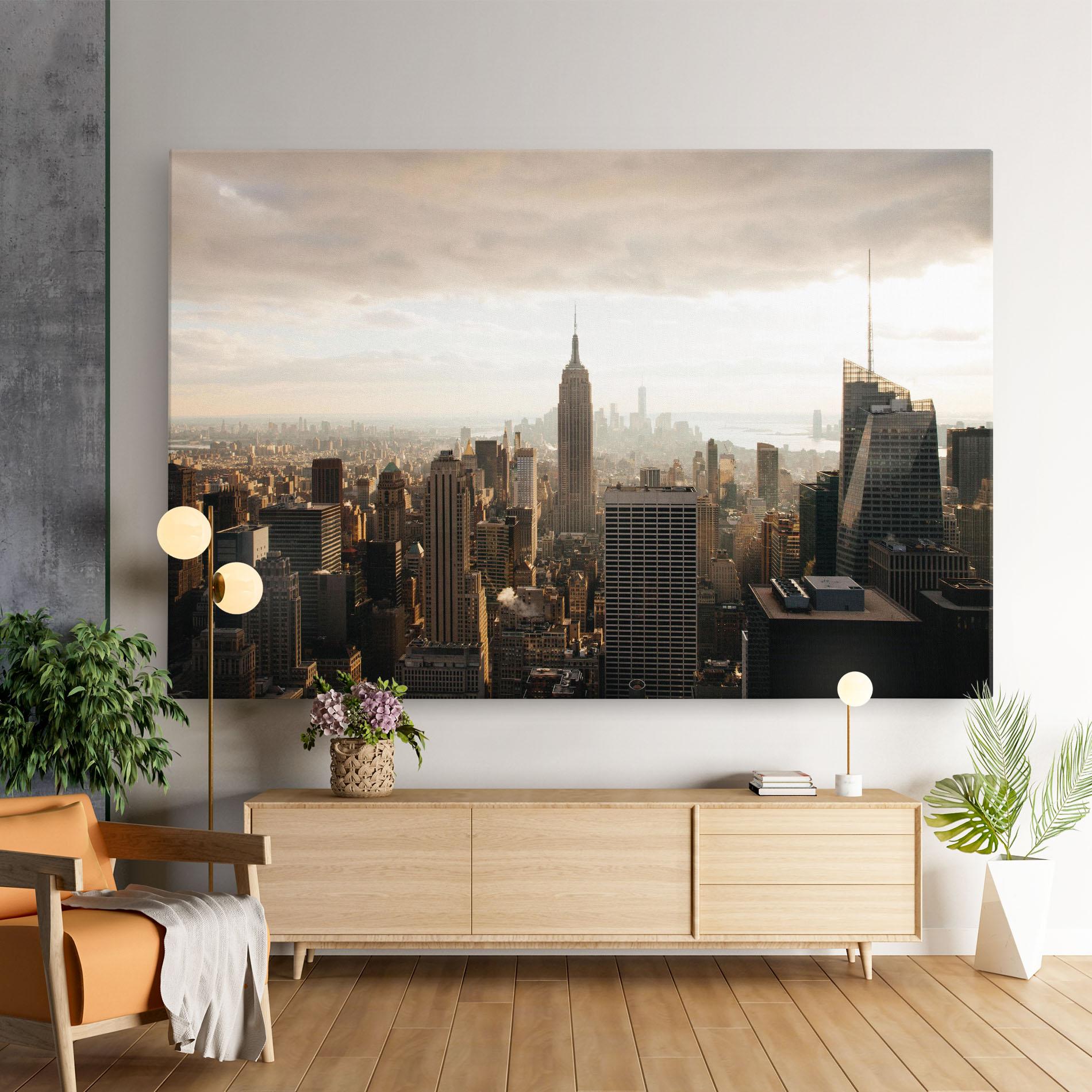 Tablou Canvas Grey Cloud Buildings mockup 9