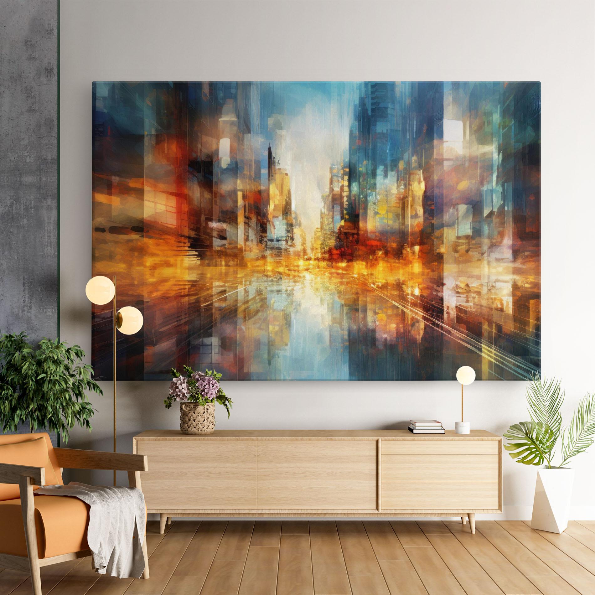 Tablou Canvas Orange Lights City mockup 9