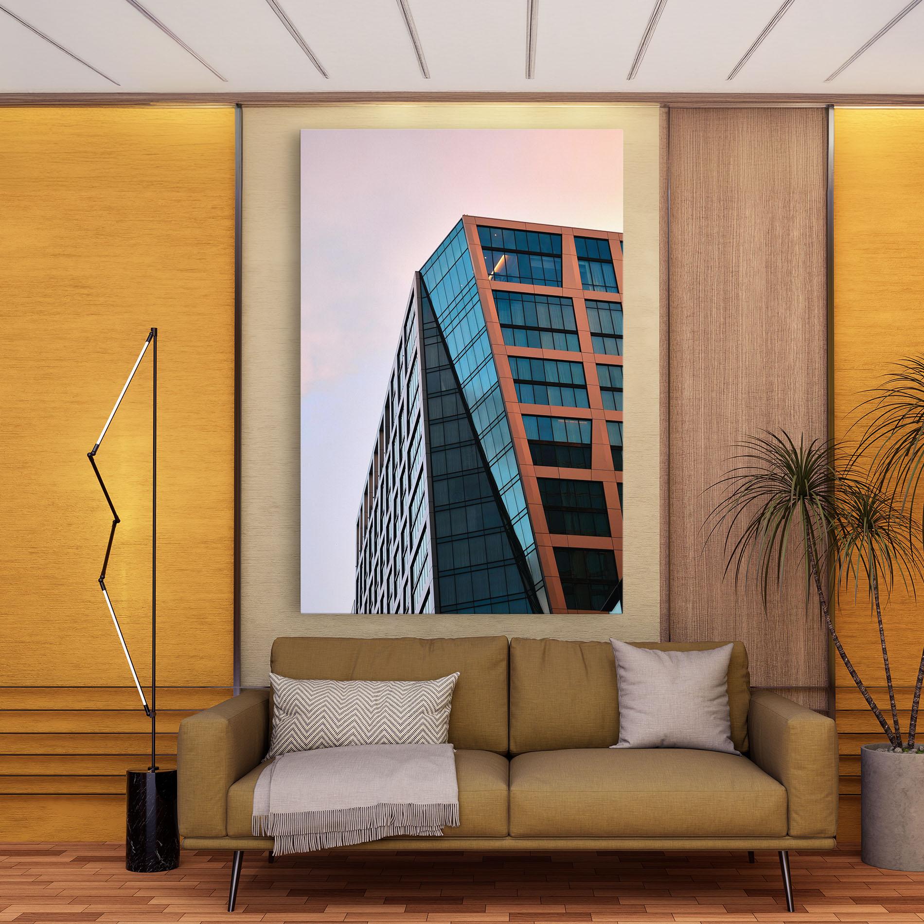 Tablou Canvas Blue Glass Building mockup 9