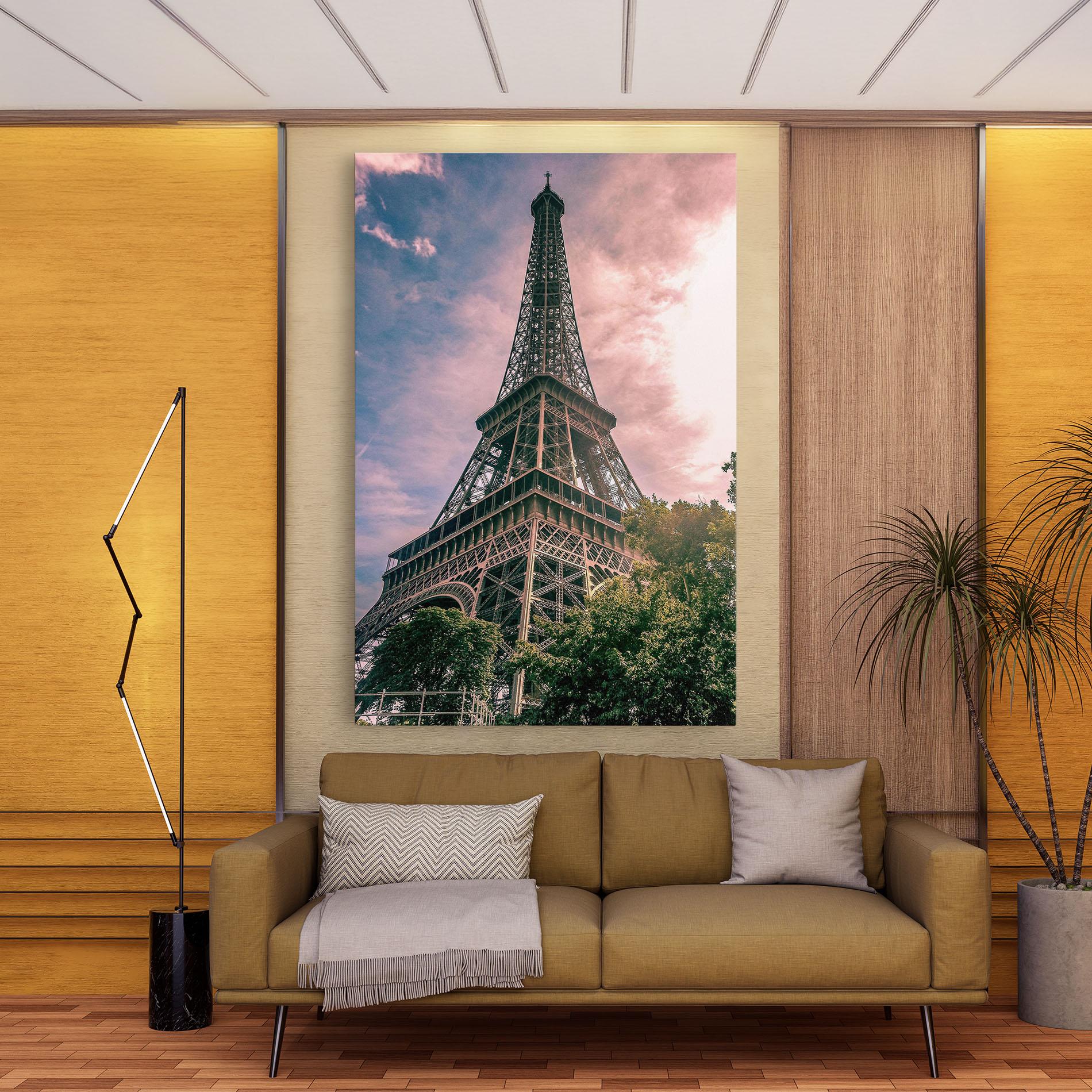 Tablou Canvas Eiffel Under Pink Sky mockup 9