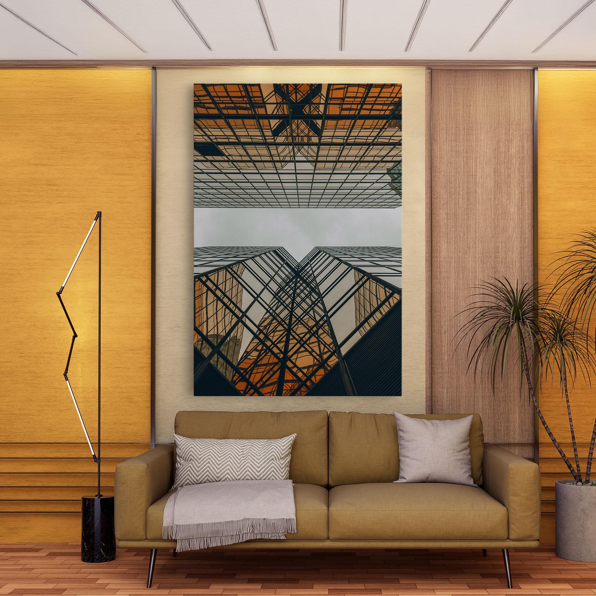 Tablou Canvas Orange Glass Building mockup 9