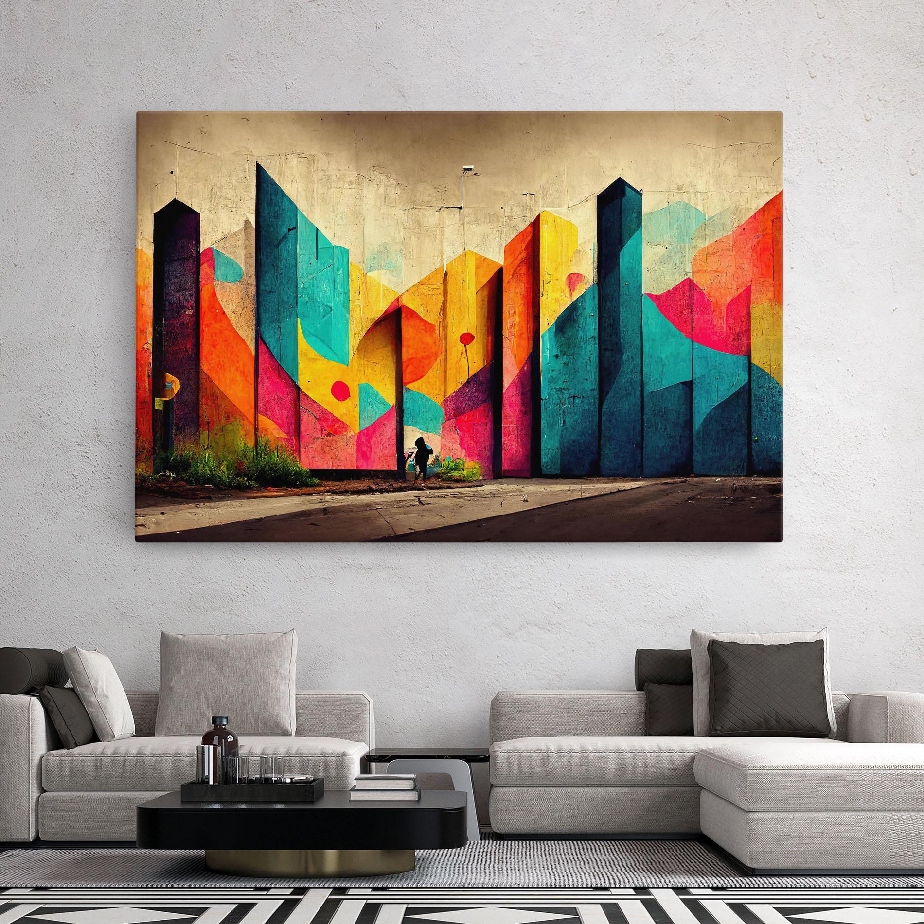Tablou Canvas Abstract City Color mockup 2