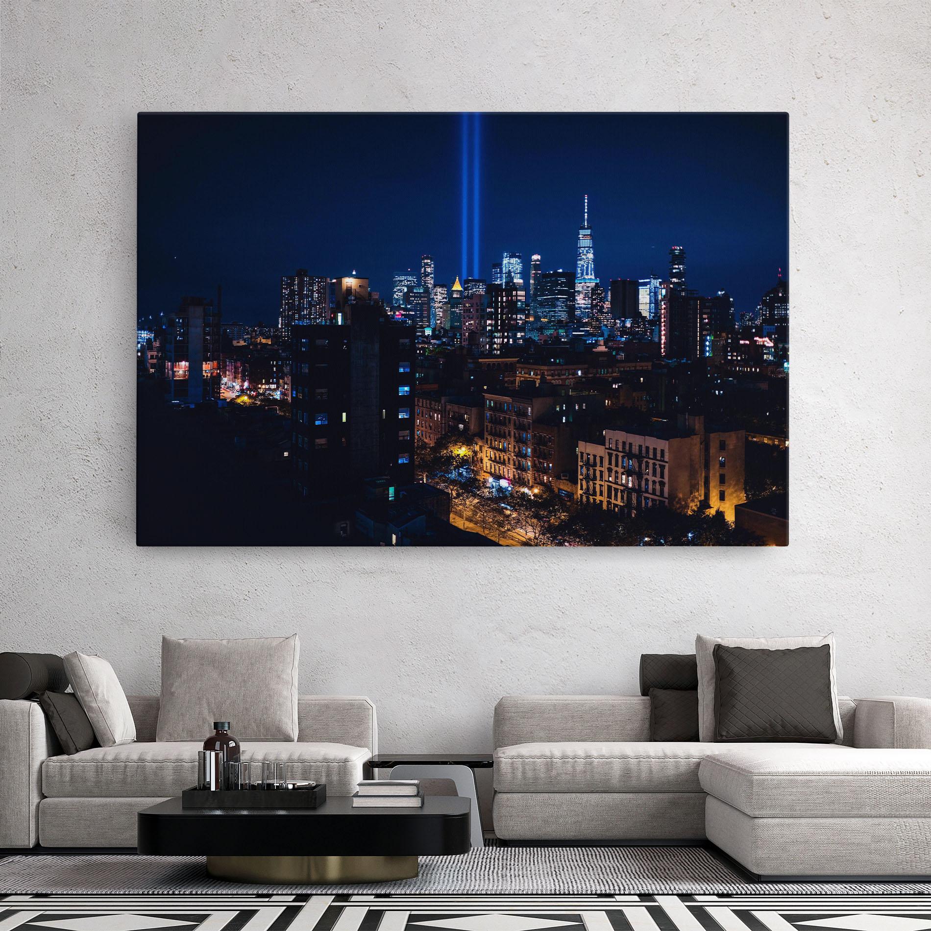 Tablou Canvas Blue Light City mockup 2