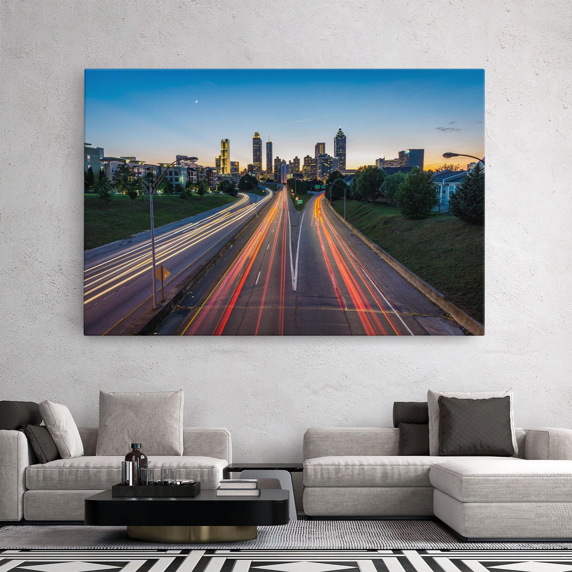 Tablou Canvas Car Lights City mockup 2