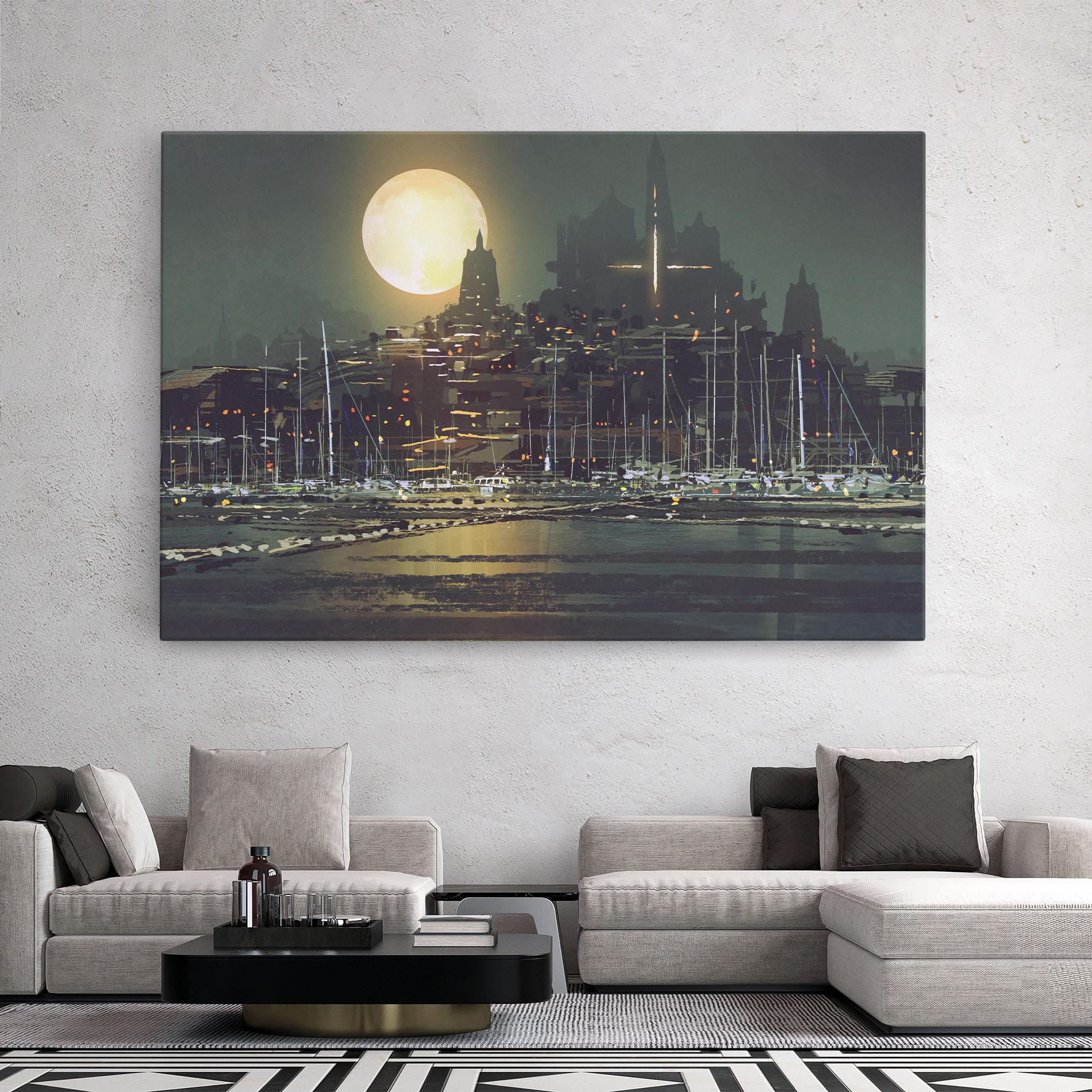 Tablou Canvas City Port mockup 2