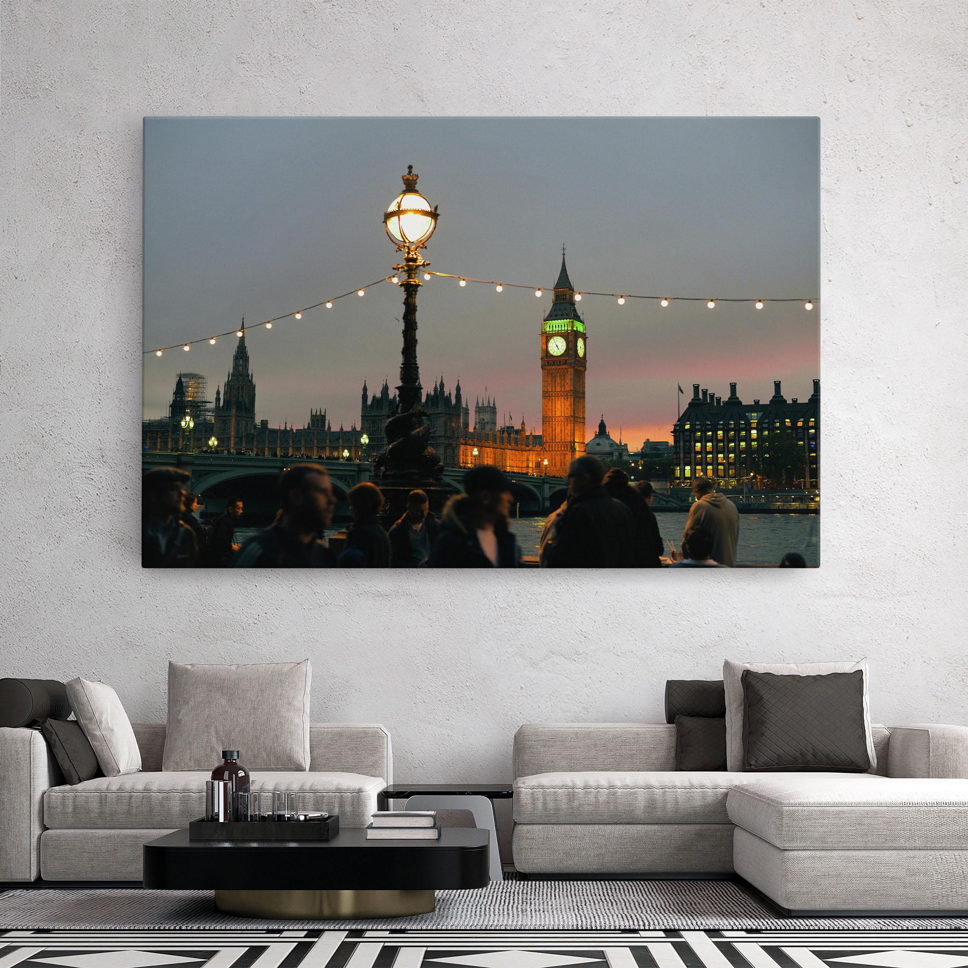 Tablou Canvas Clock Lights mockup 2