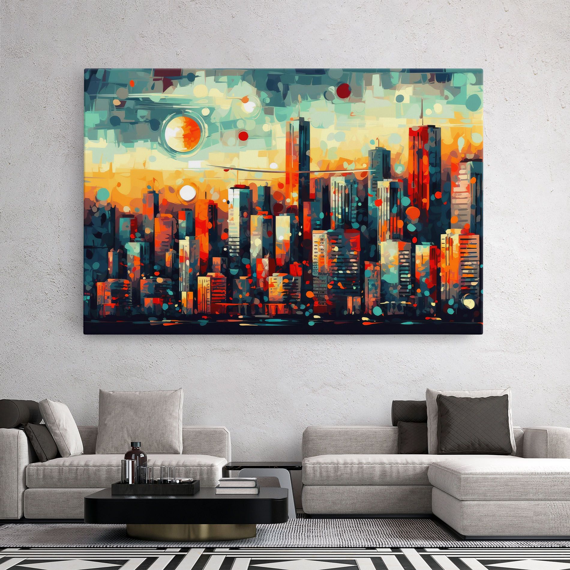 Colorful City Painting mockup 2