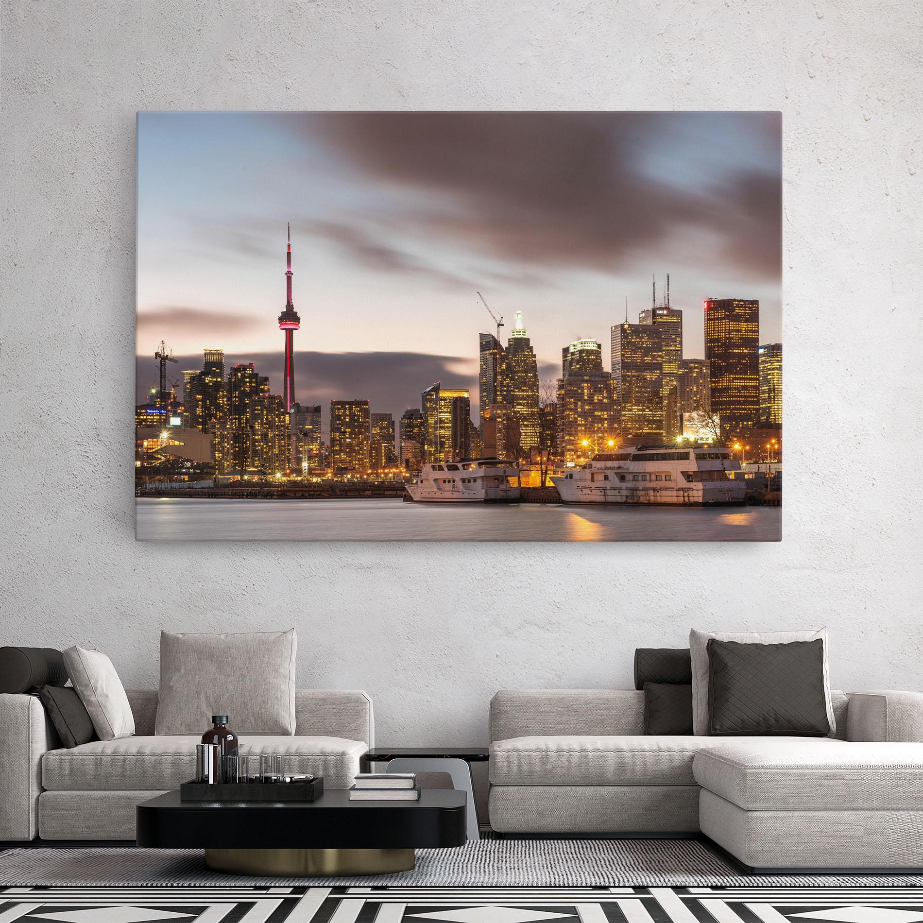 Tablou Canvas Gold Light City mockup 2