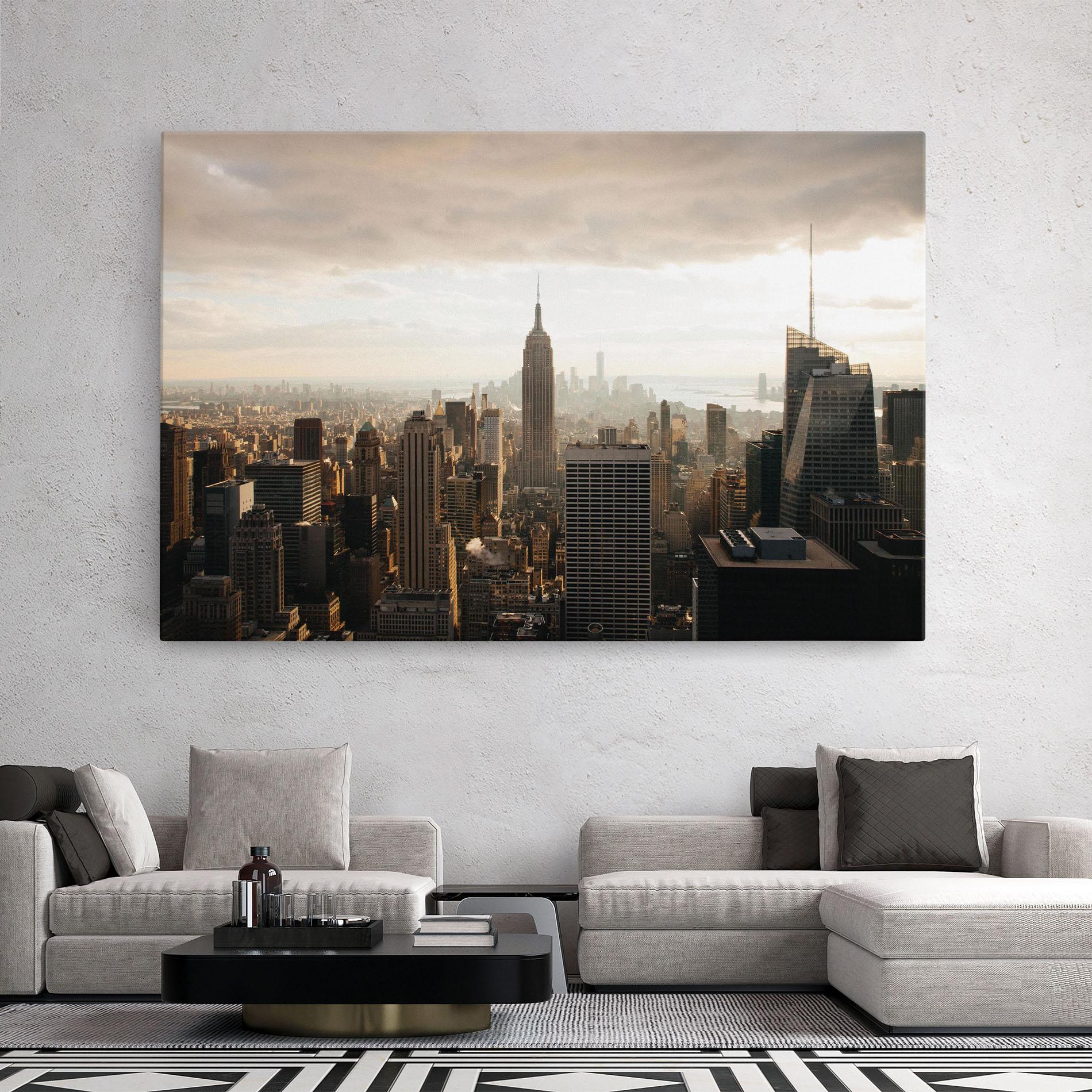 Tablou Canvas Grey Cloud Buildings mockup 2