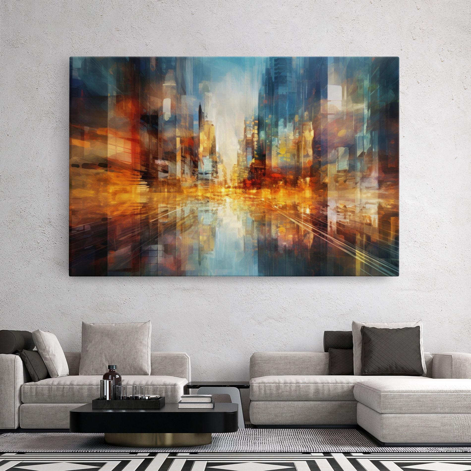 Tablou Canvas Orange Lights City mockup 2