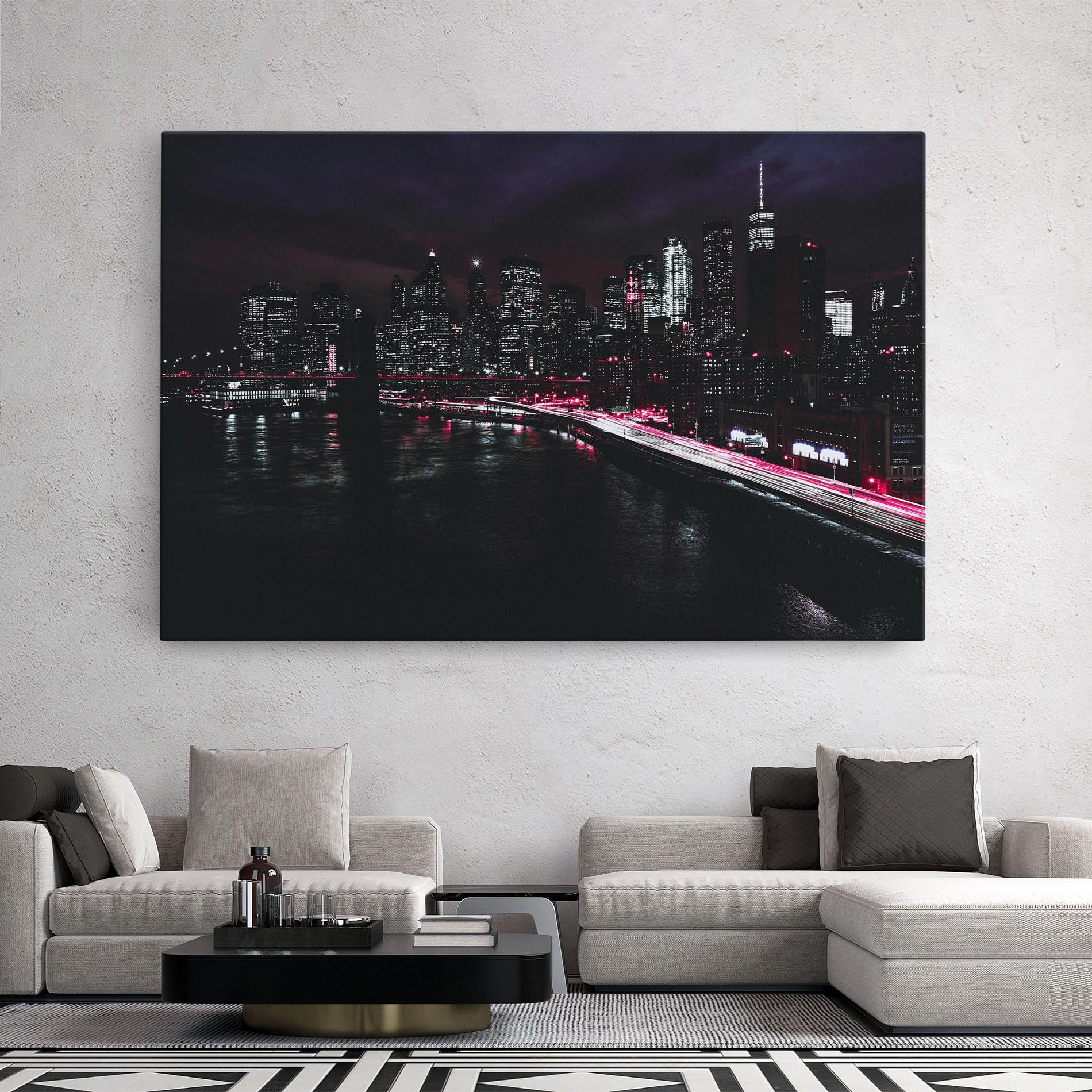 Tablou Canvas Pink Light City mockup 2