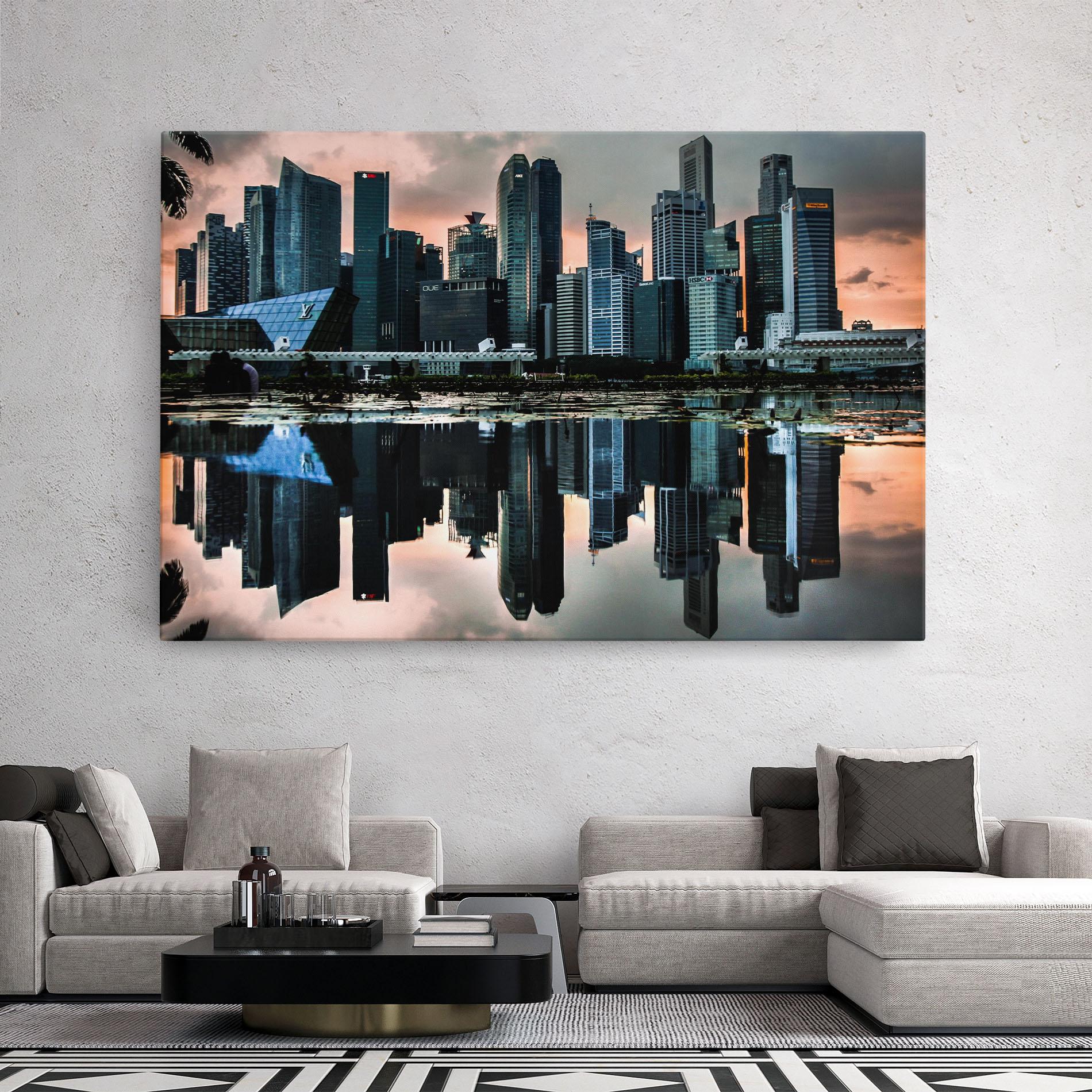 Tablou Canvas Urban Water Reflection mockup 2