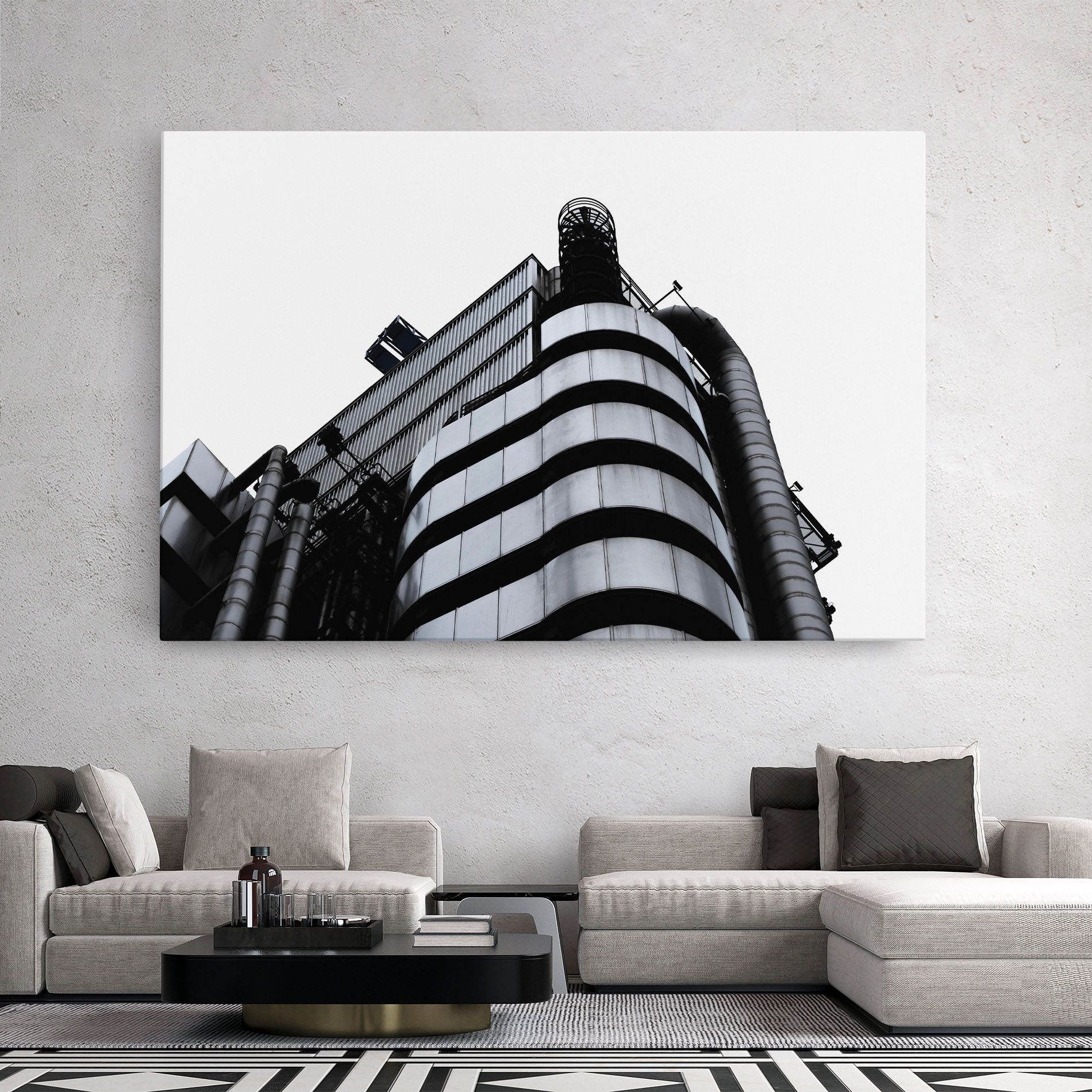 White Black Building mockup 2