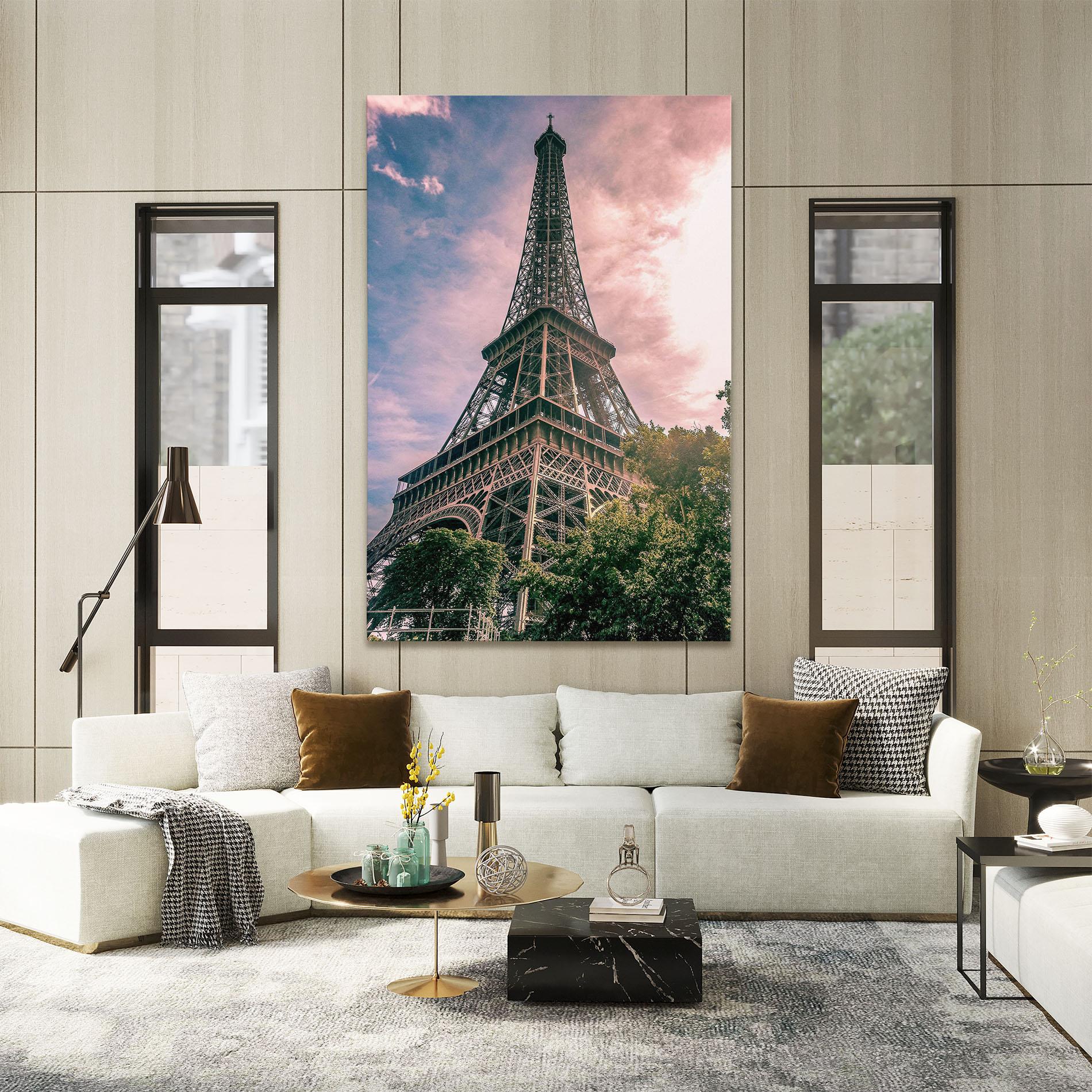 Tablou Canvas Eiffel Under Pink Sky mockup 2