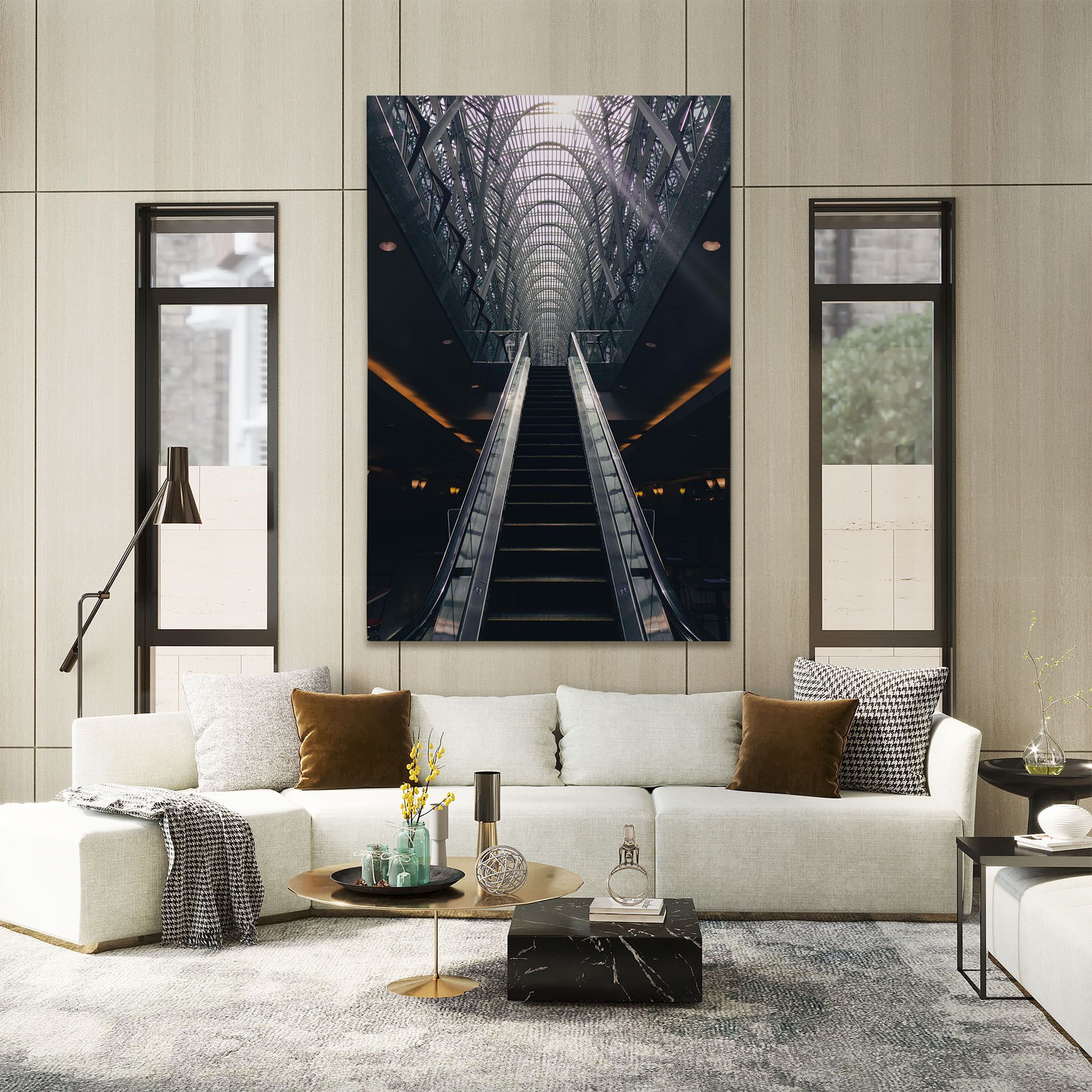 Grey Stairs Building mockup 2