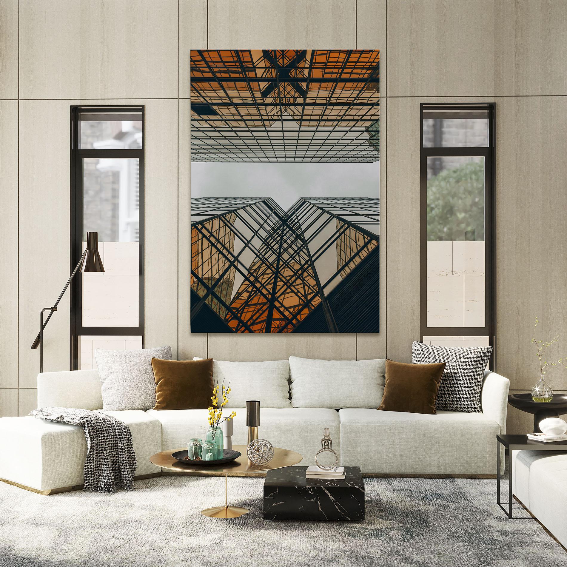 Tablou Canvas Orange Glass Building mockup 2