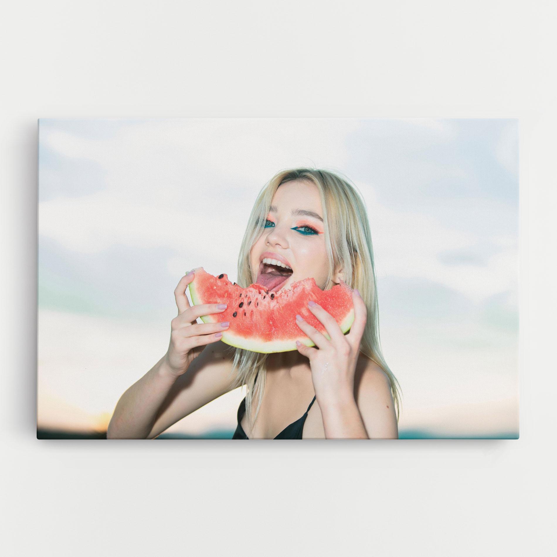 Tablou Canvas Eating Watermelon mockup 0