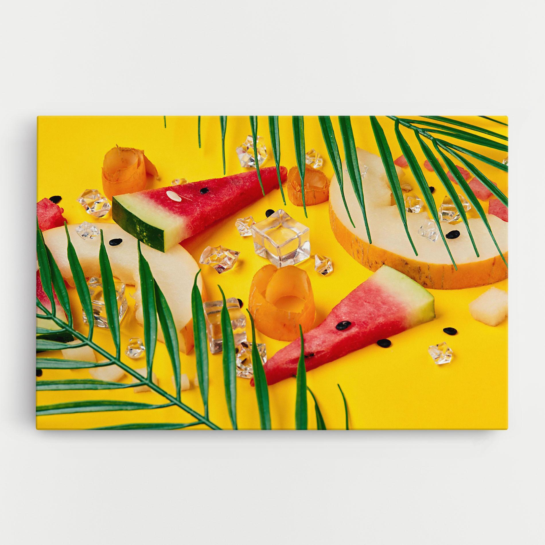 Tablou Canvas Ice Cubes Fruits mockup 0