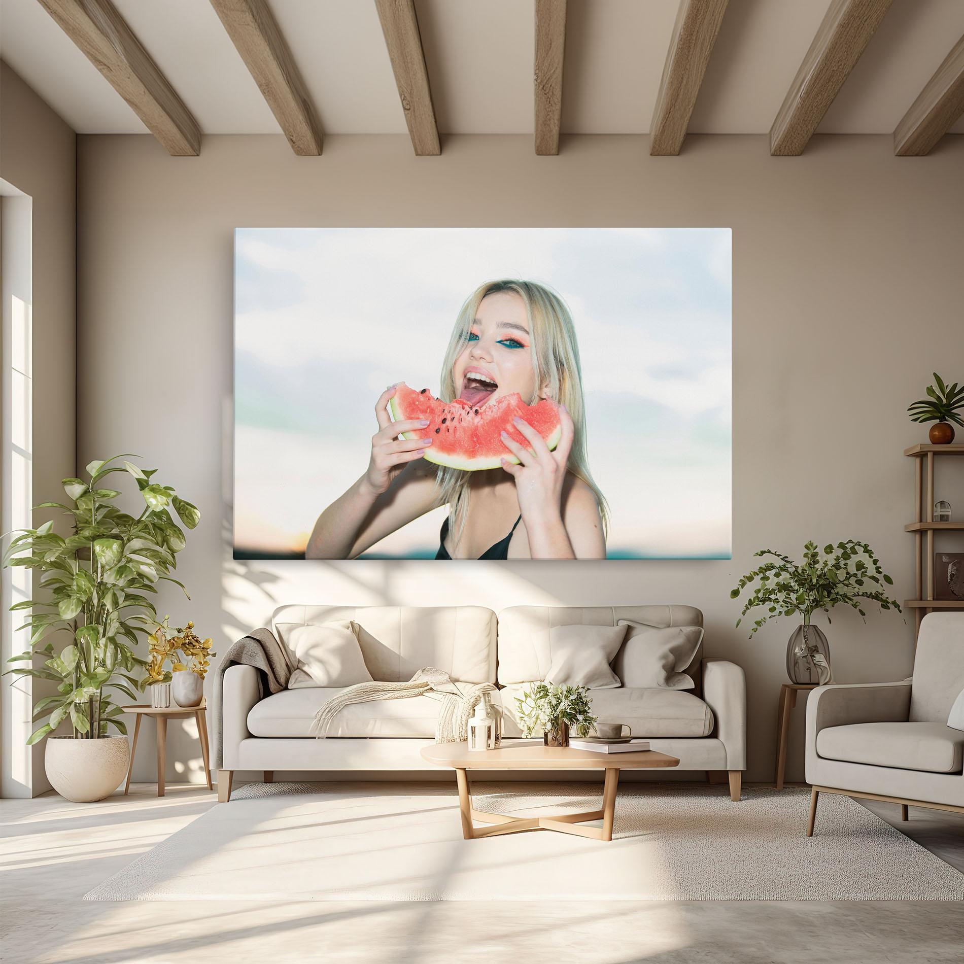 Tablou Canvas Eating Watermelon mockup 6