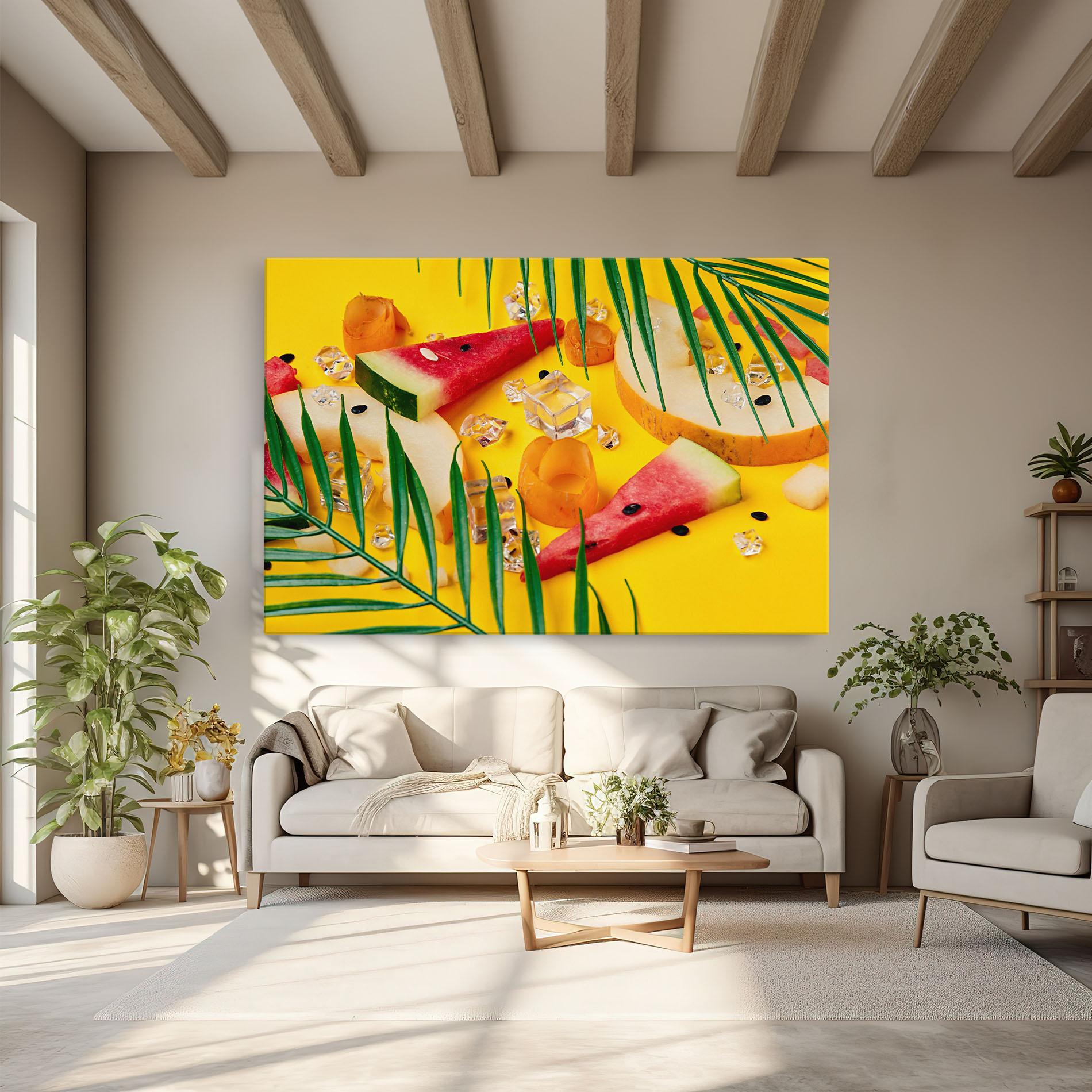 Tablou Canvas Ice Cubes Fruits mockup 6