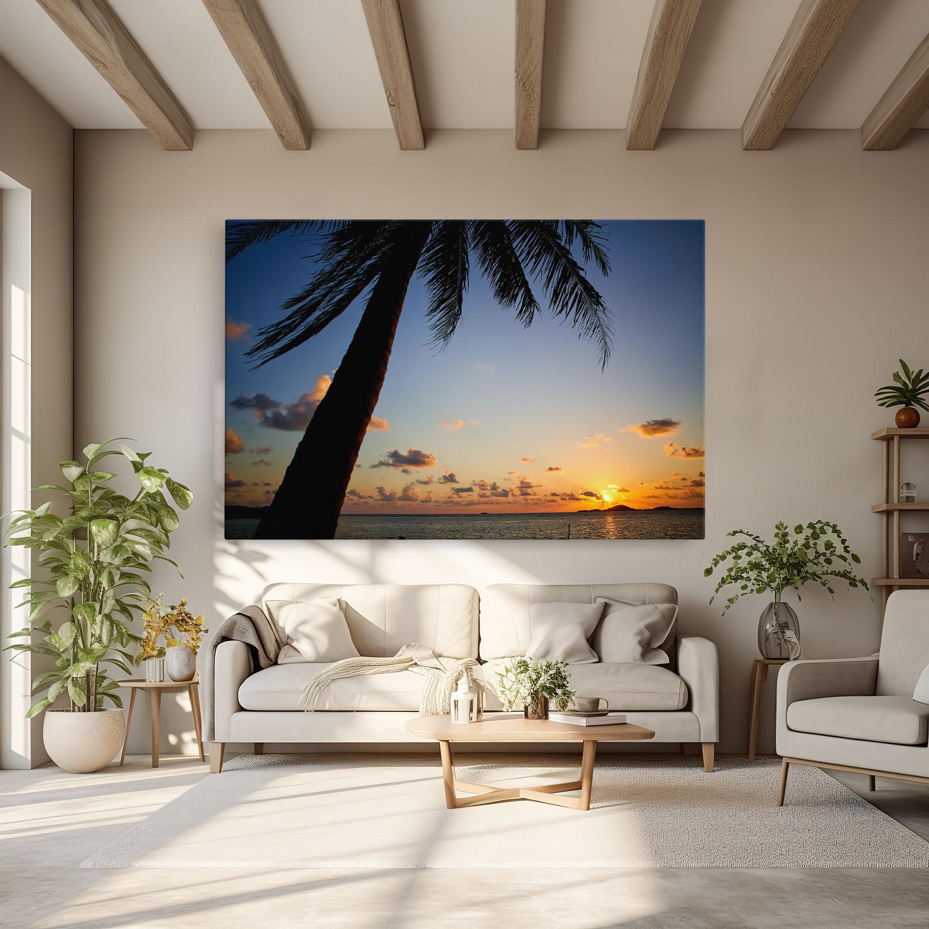 Tablou Canvas Palm Tree Silhouette mockup 6