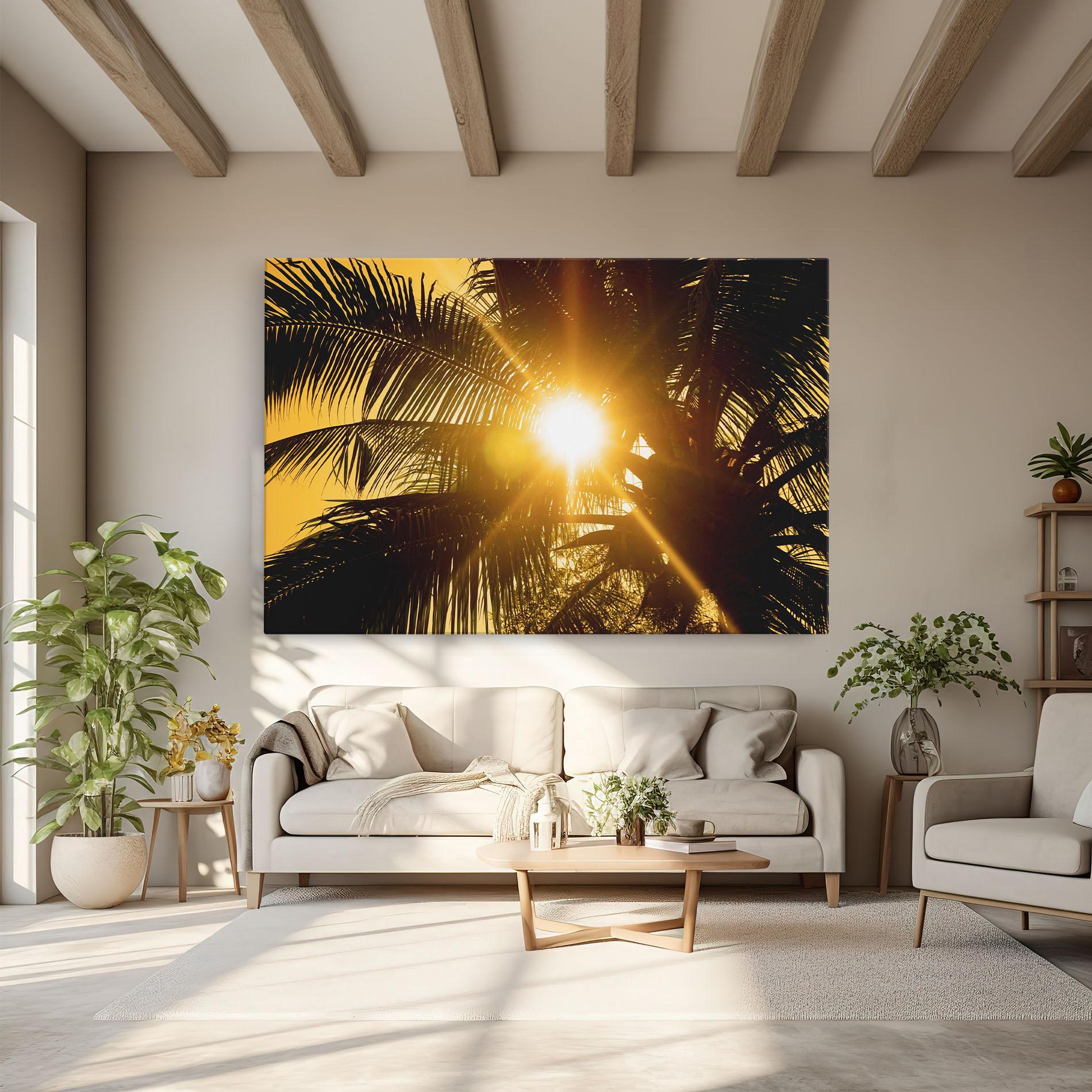 Tablou Canvas Palm Trees Sun mockup 6