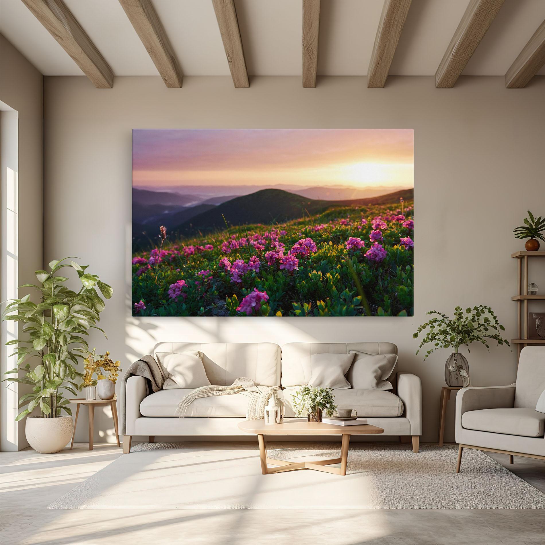 Tablou Canvas Purple Summer Flowers mockup 6