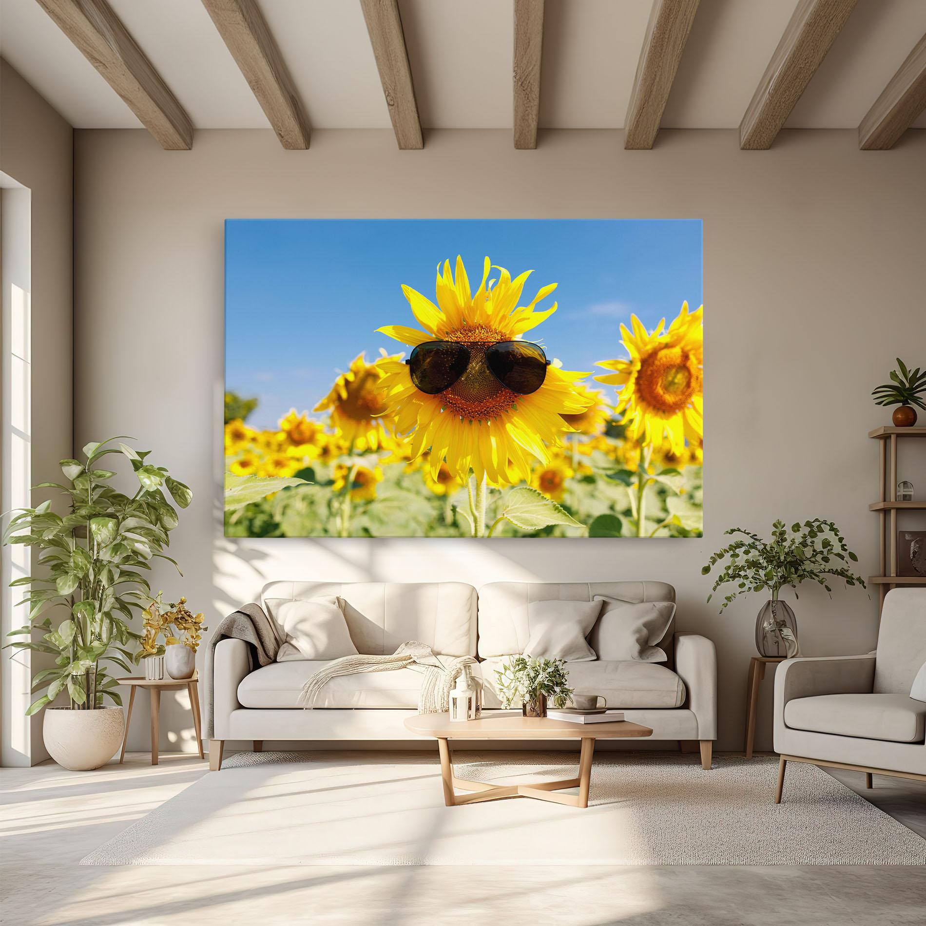 Tablou Canvas Sun Flower Glasses mockup 6