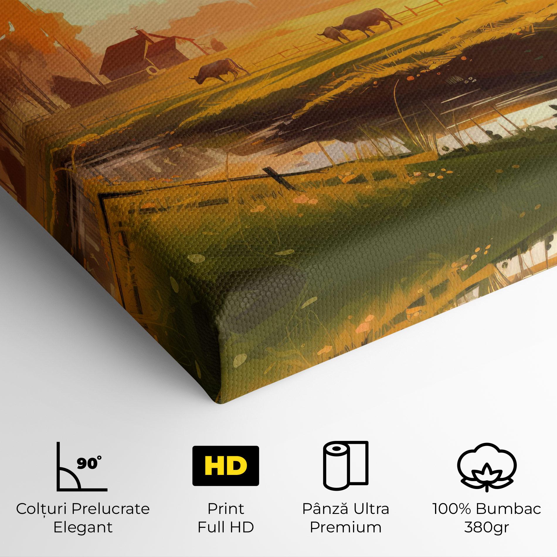 Tablou Canvas Sunlight Cows mockup 4