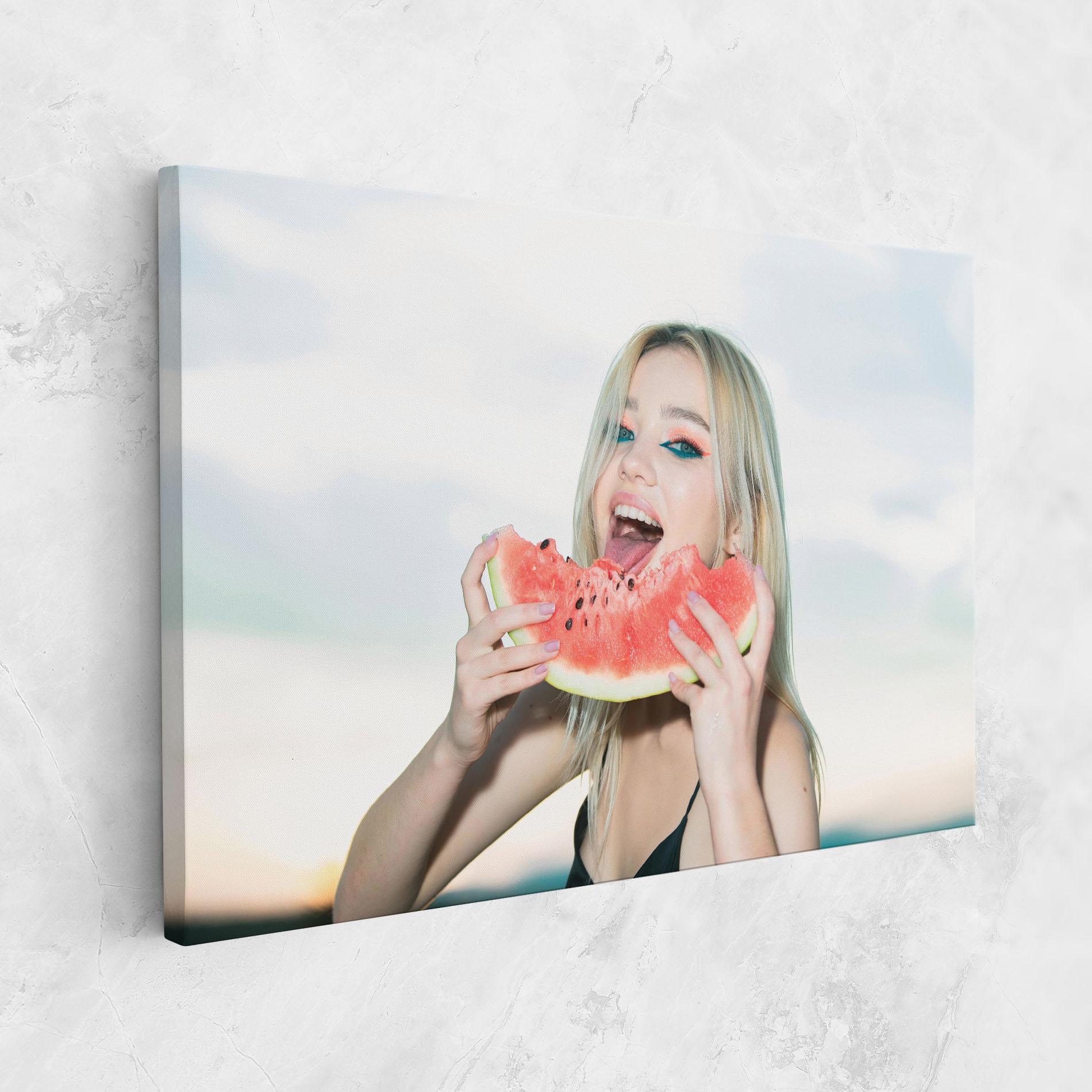 Tablou Canvas Eating Watermelon mockup 1
